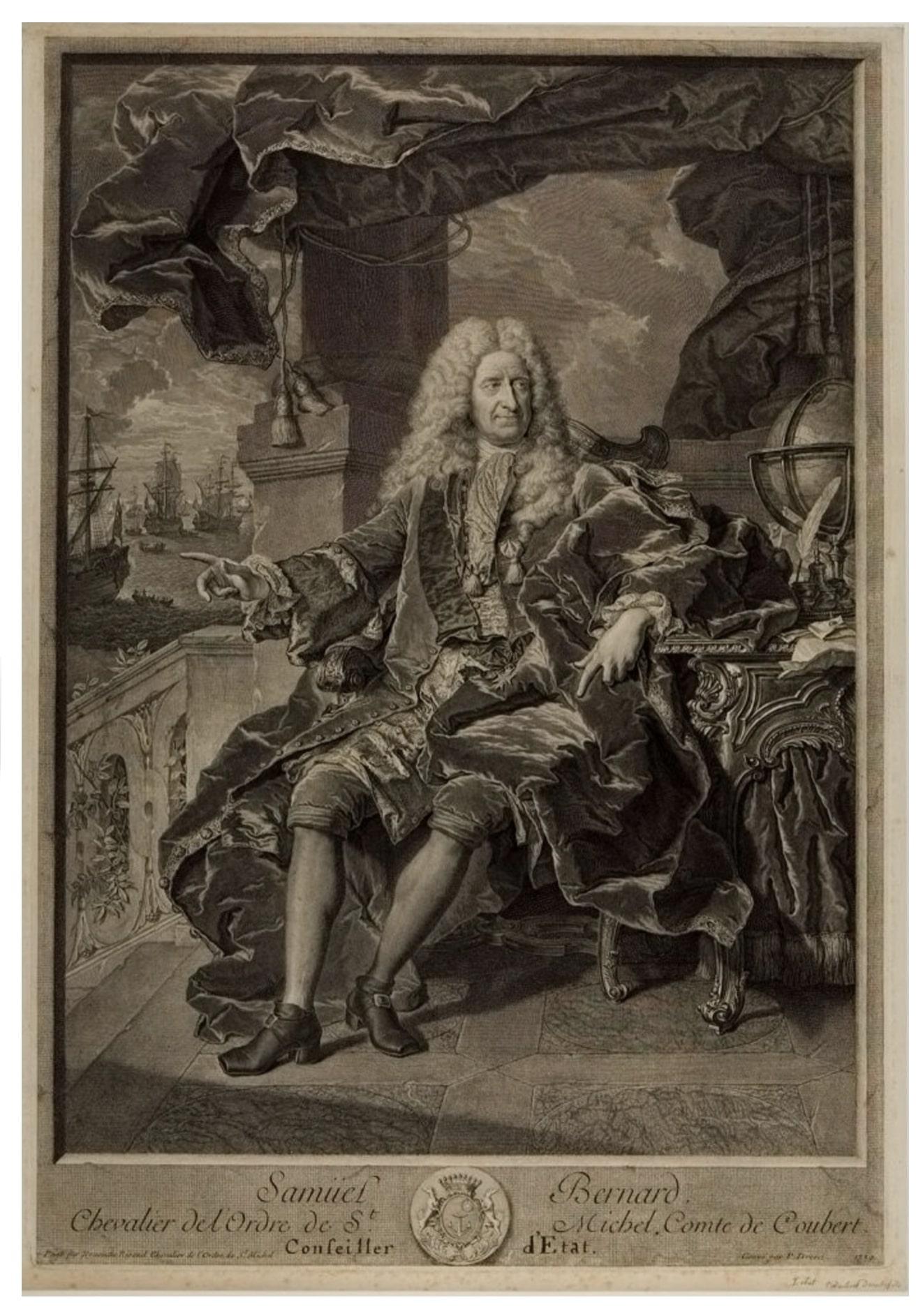 Porträt von Samuel Bernard 1729 (Französisch) im Angebot