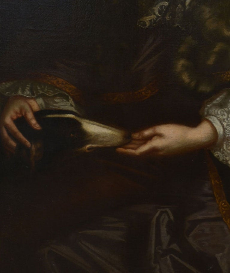 Un très beau portrait de Sir Edward Longville avec de bons détails sur le visage et les mains.
