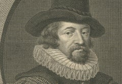 Portrait of Sir Francis Bacon – Late 18th-Century Engraving by R. Delvaux