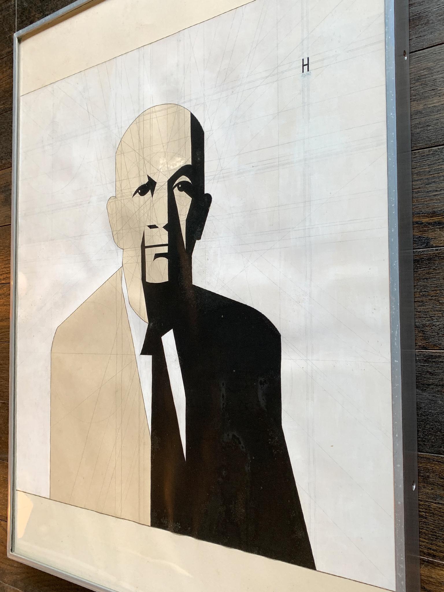 Milieu du XXe siècle Portrait du père de l'artiste, par Earl Hubbard en vente