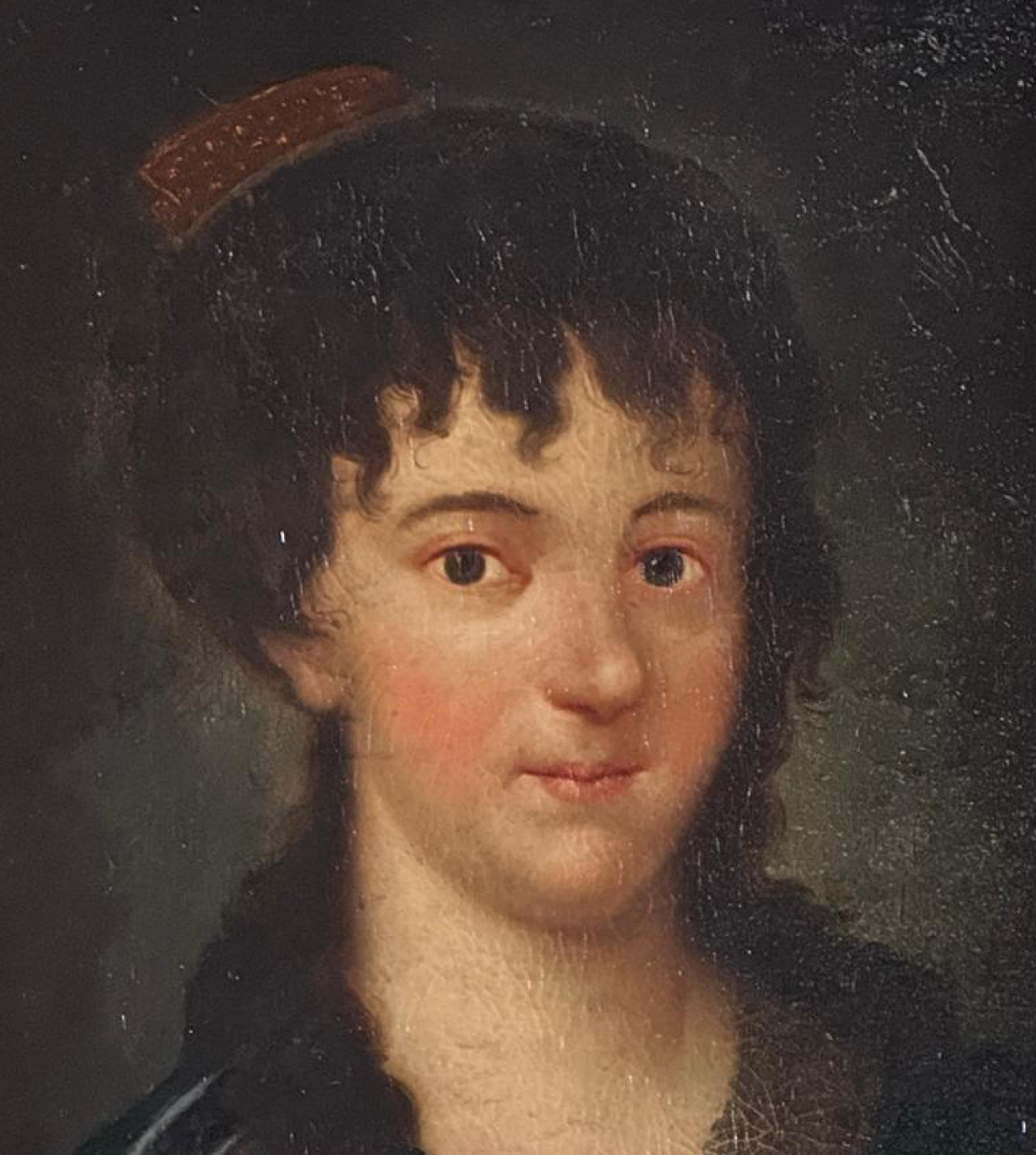 Portrait of the Countess of Fuenteblanca, oil on canvas,
Spanish school, late 18th century

in gilt frame

Small oil on canvas depicting the Countess of Fuenteblanca, captured with a serene expression and distinguished bearing. The lady appears