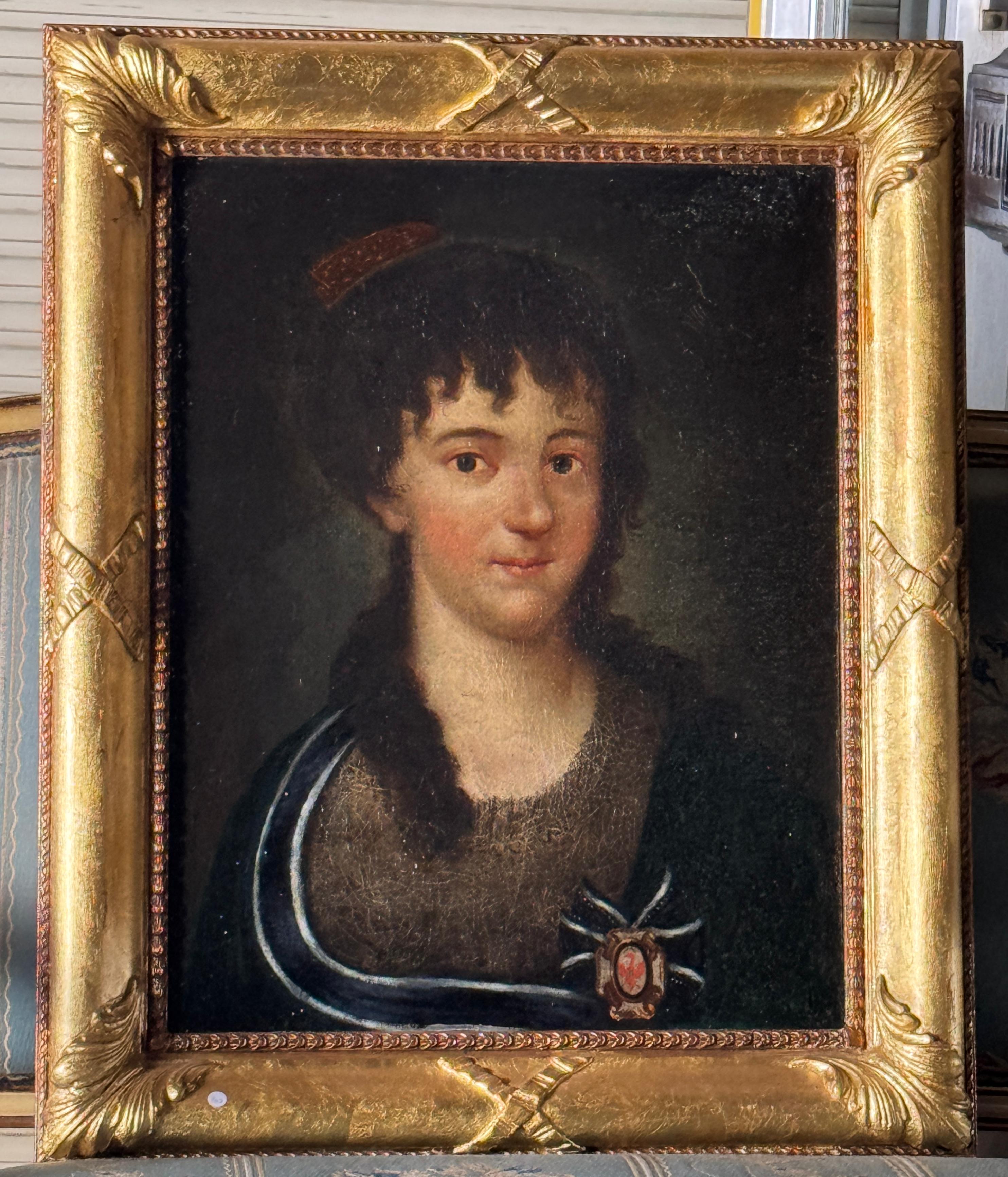Portrait of the Countess of Fuenteblanca, Spanish School, late 18th Century (Geölt) im Angebot