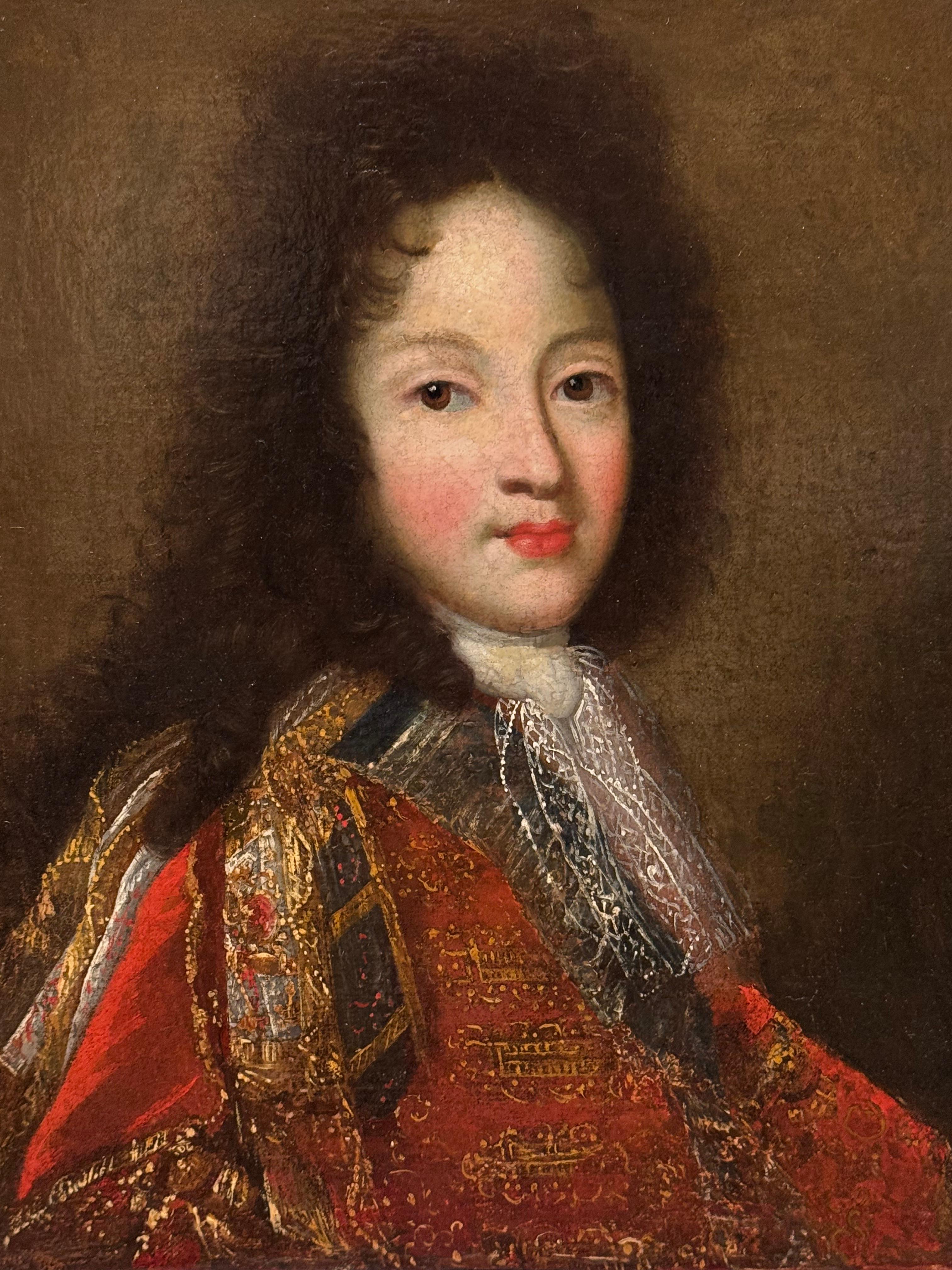 Porträt des Herzogs von Burgund? , F. de TROY ? Französische Schule, 17. Jahrhundert (Louis XIV.) im Angebot