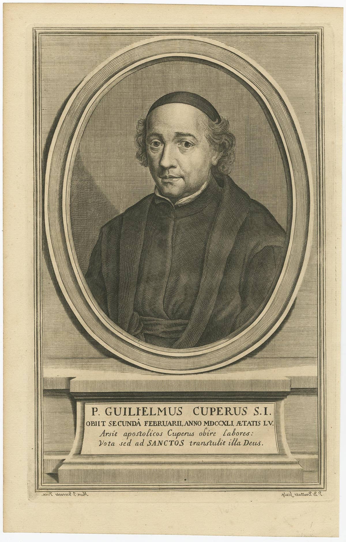Portrait of the Jesuit Willem 'Guilielmus' Cuperus, Published 1740