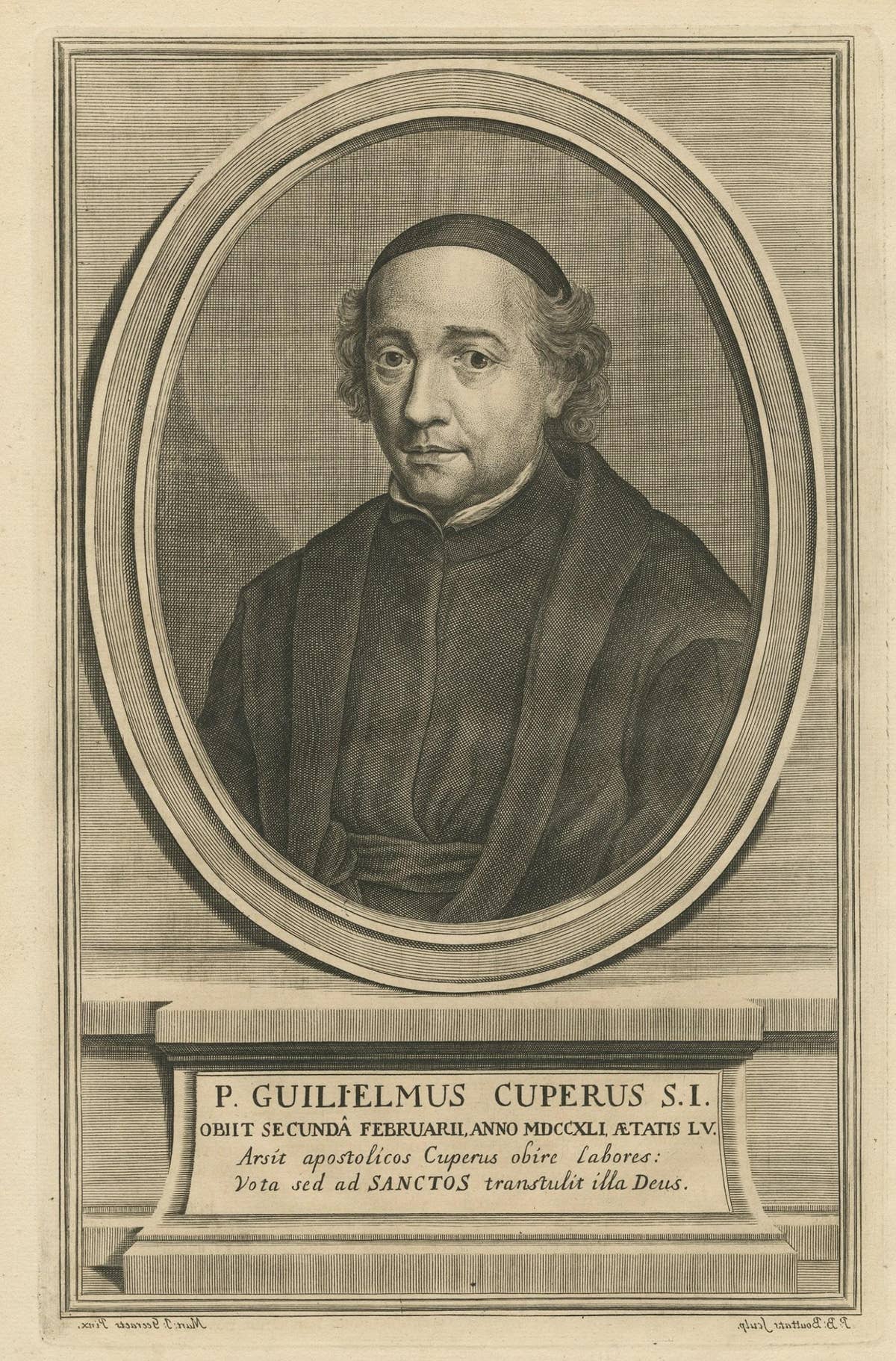 Portrait of the Jesuit Willem 'Guilielmus' Cuperus, Published 1740
