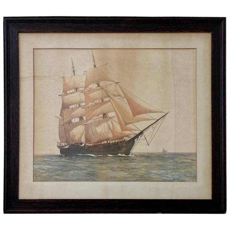 Portrait of the Whaleship Charles W. Morgan, by James Cree, circa 1910