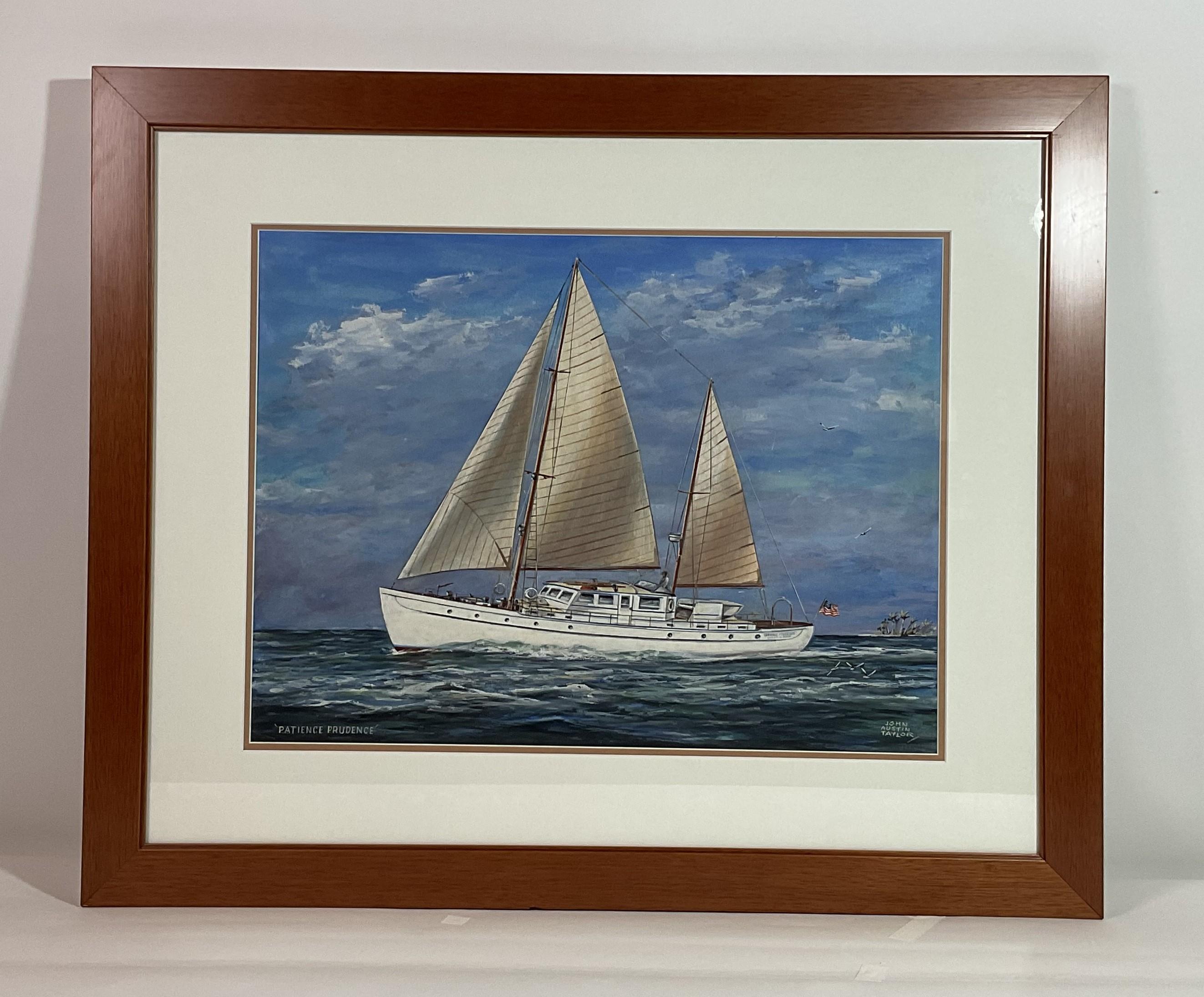 North American Portrait of the Yacht Patience Prudence For Sale