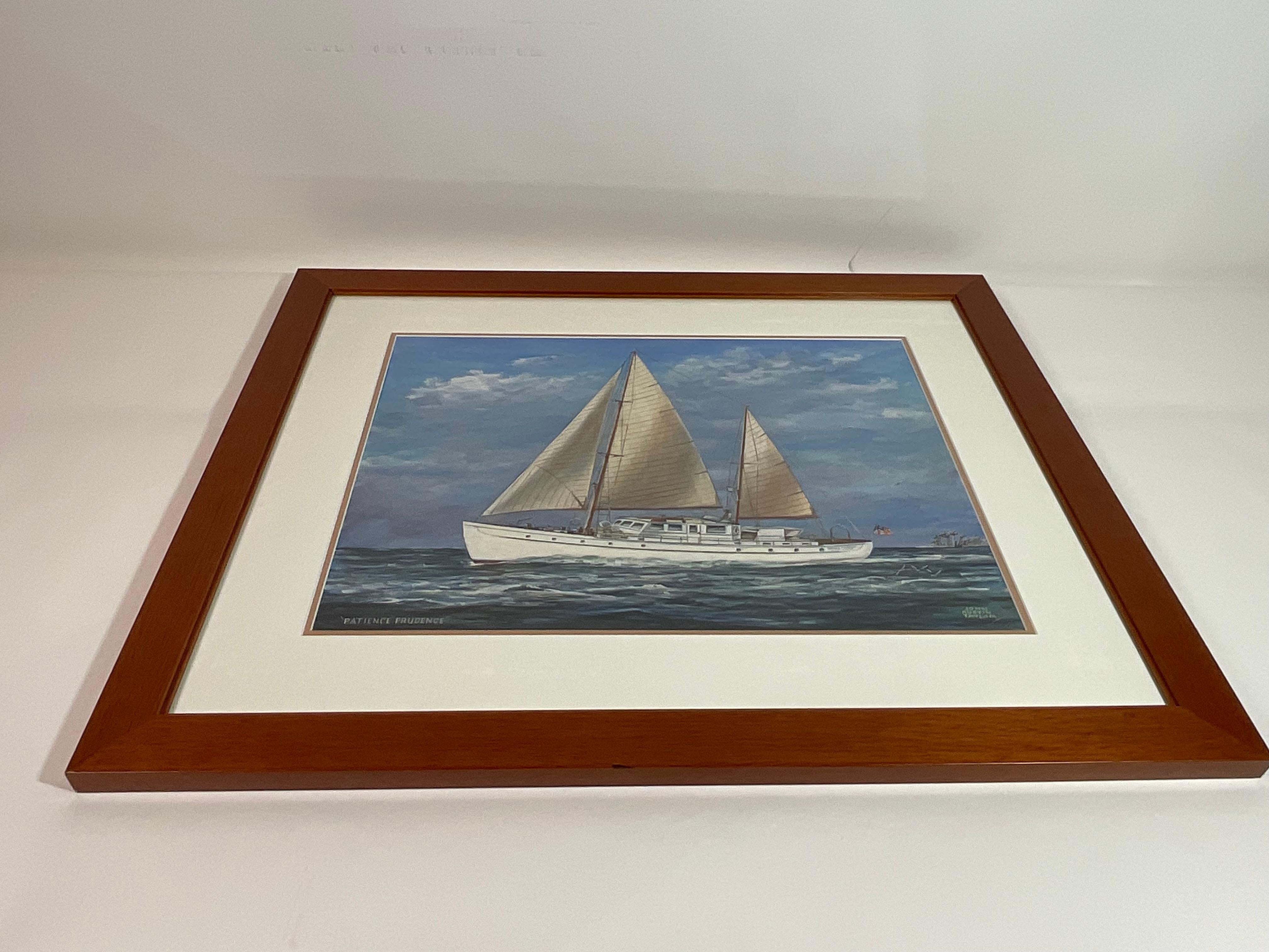 Mid-20th Century Portrait of the Yacht Patience Prudence For Sale