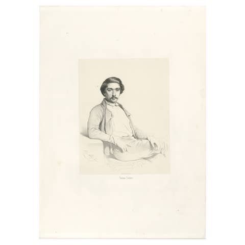 Portrait of Thomas Couture – 19th Century French Lithograph by Le Gout-Gérard
