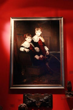 Portrait of two young girls, 1882. Signed and dated lower left: “EMILE LEVY / 18