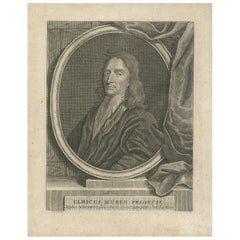 Retrato de Ulrik Huber - Filósofo del Derecho y jurista holandés, Grabado c.1700