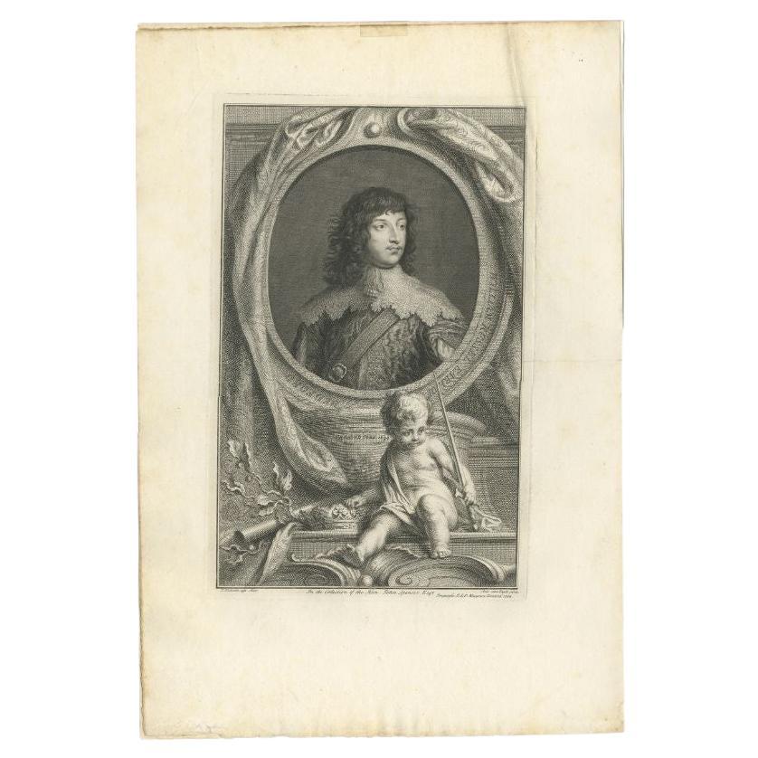 Antique portrait titled 'William Russel, Earl of Bedford'. William Russell, 1st Duke of Bedford (1616-1700) was an English nobleman and politician who sat in the House of Commons from 1640 until 1641 when he inherited his Peerage as 5th Earl of