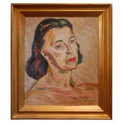 Portrait of Woman by Axel Nilsson dated 1950