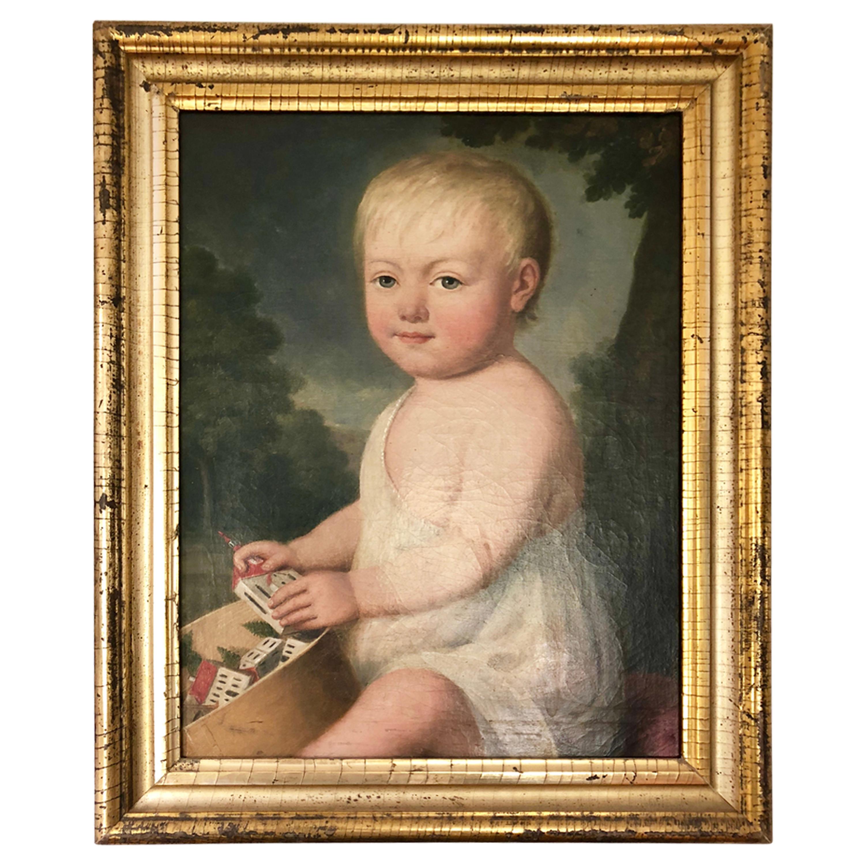 Portrait of Young Child with Toys, 19th Century