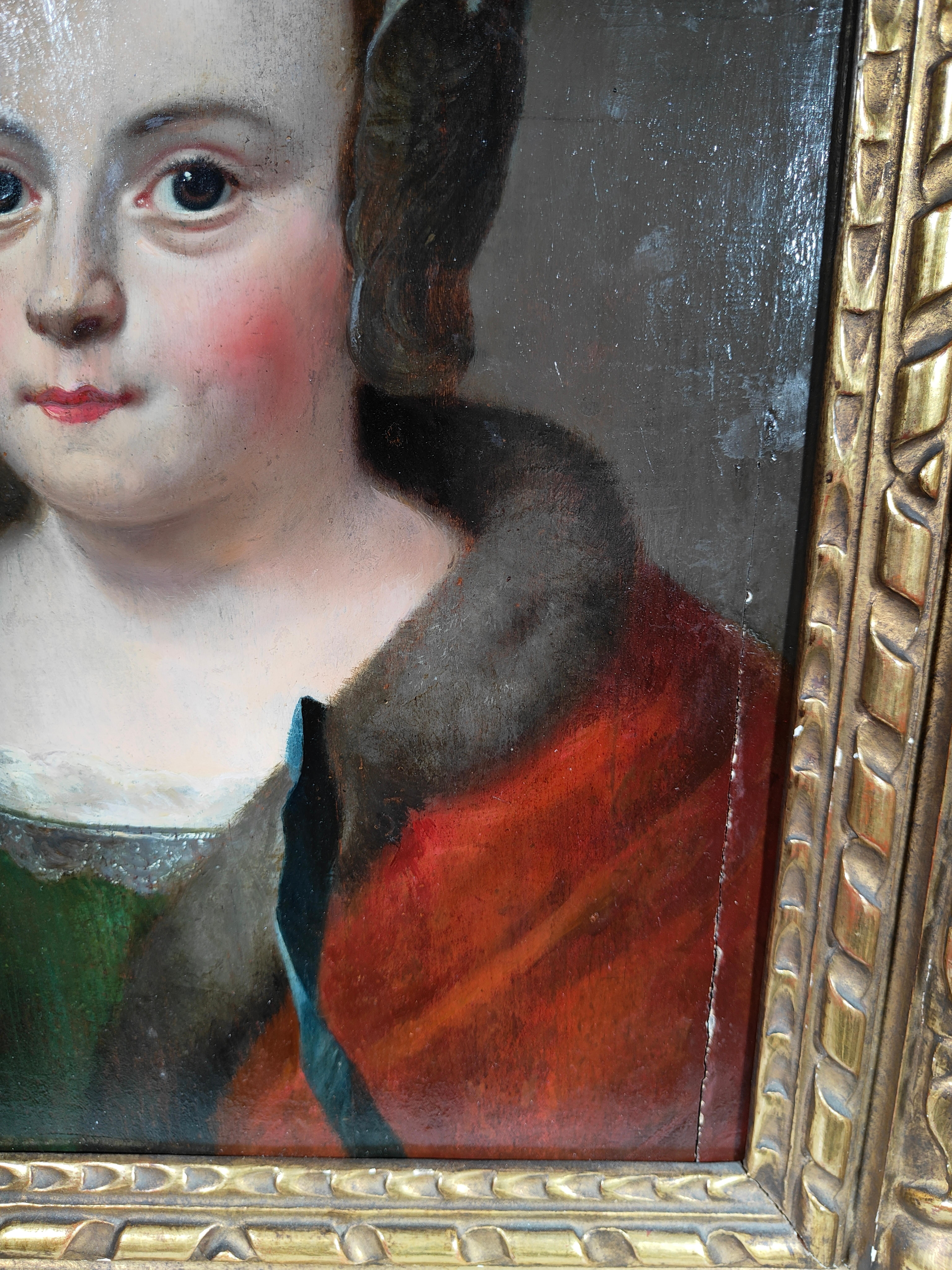 Hardwood Portrait of Young German from the 17th Century For Sale