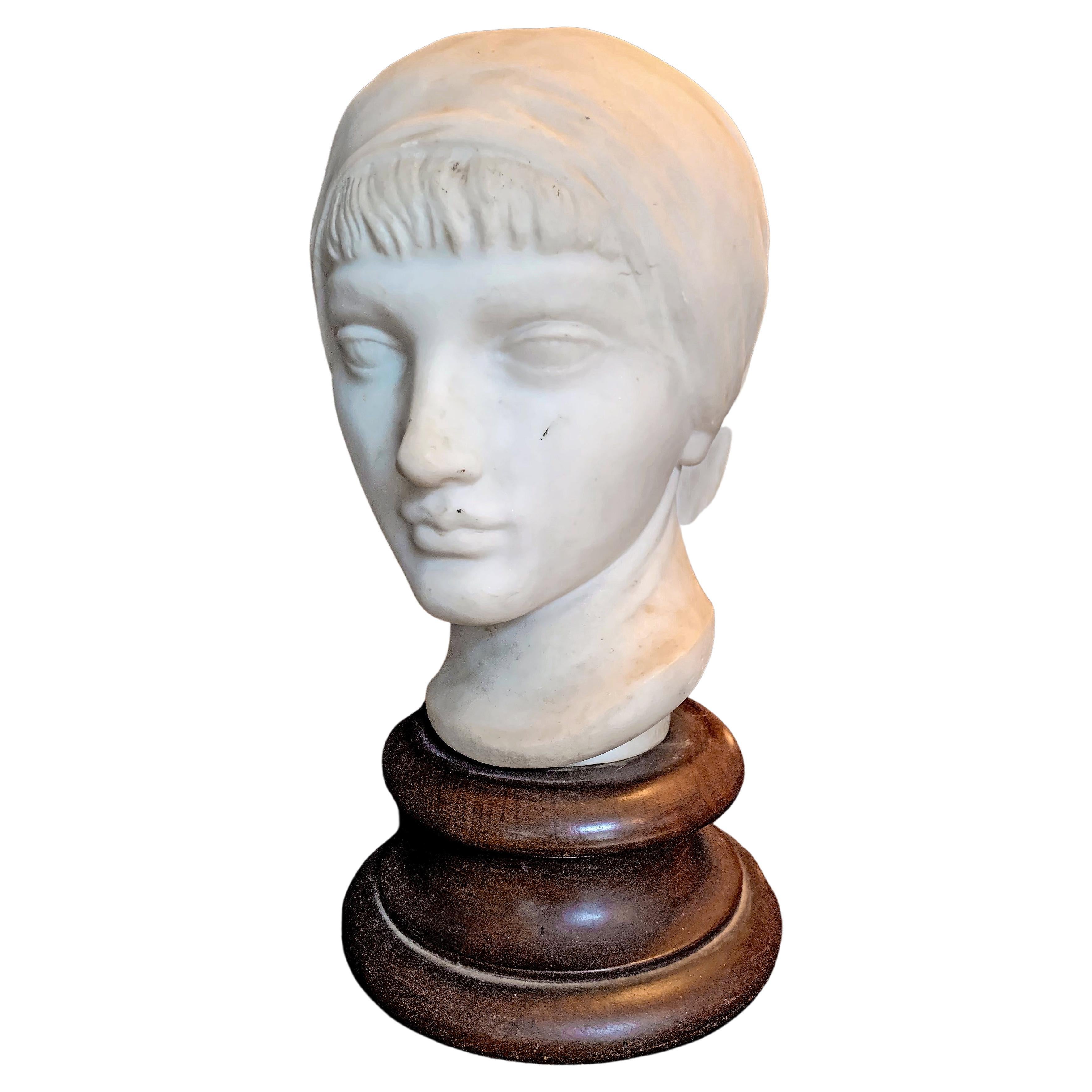 "Portrait of Young Woman, " Masterpiece by John Gregory, Folger Library Sculptor For Sale