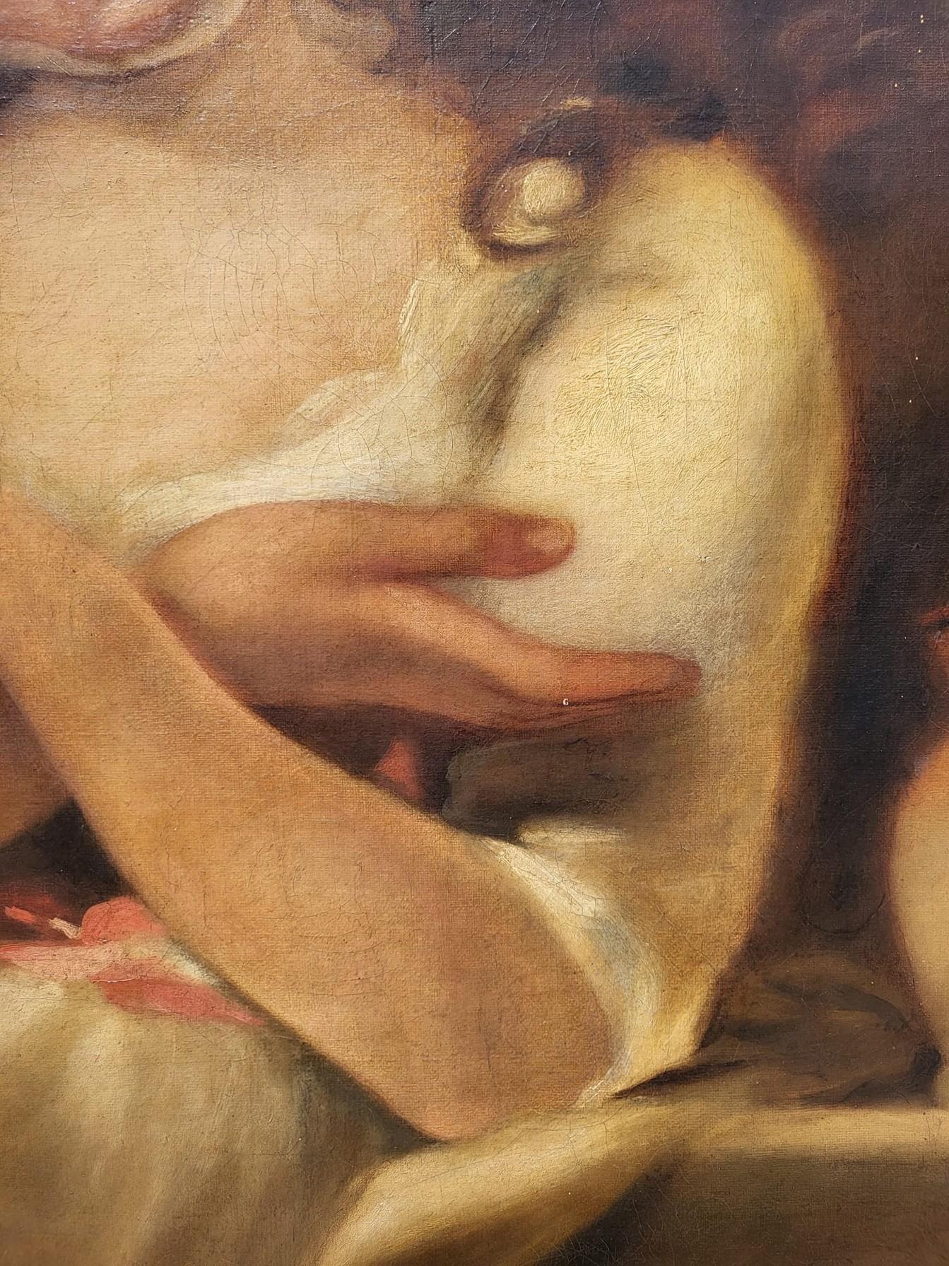 Portrait de jeune femme, huile sur toile, XIXe siècle 2