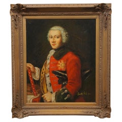 Peinture à l'huile Victor Amadeus III Duke of Savoy d'après Maria Clementi 32"