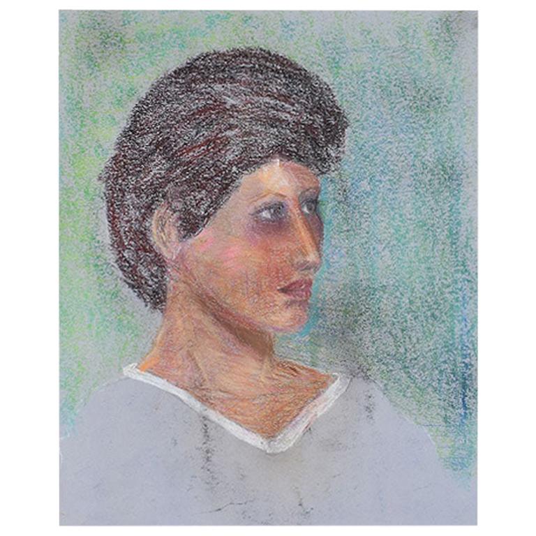 Portrait Painting of a Woman with Brown Hair For Sale