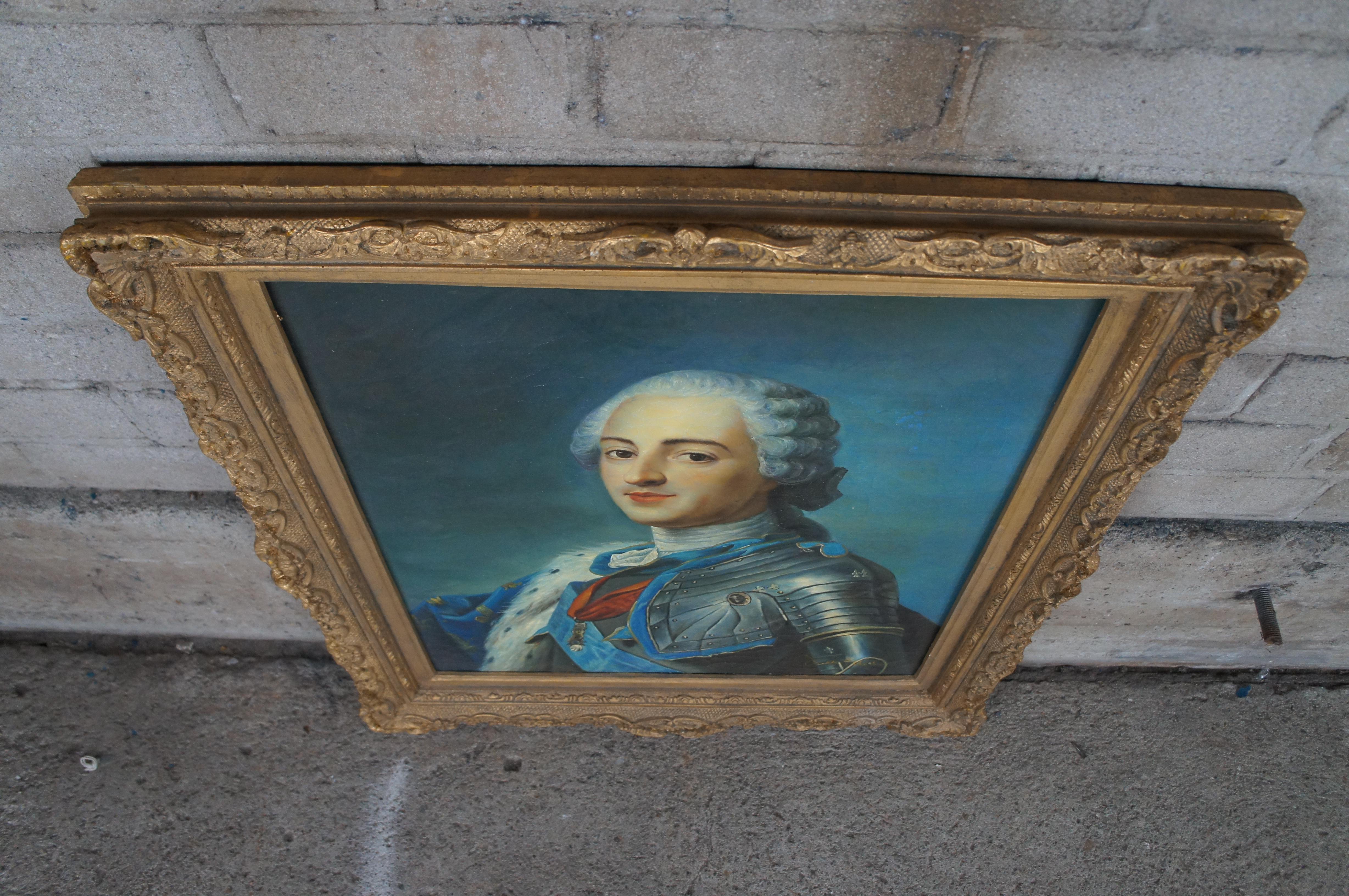 Portrait du roi Louis XV en armure d'après Maurice Quentin de La Tour 6