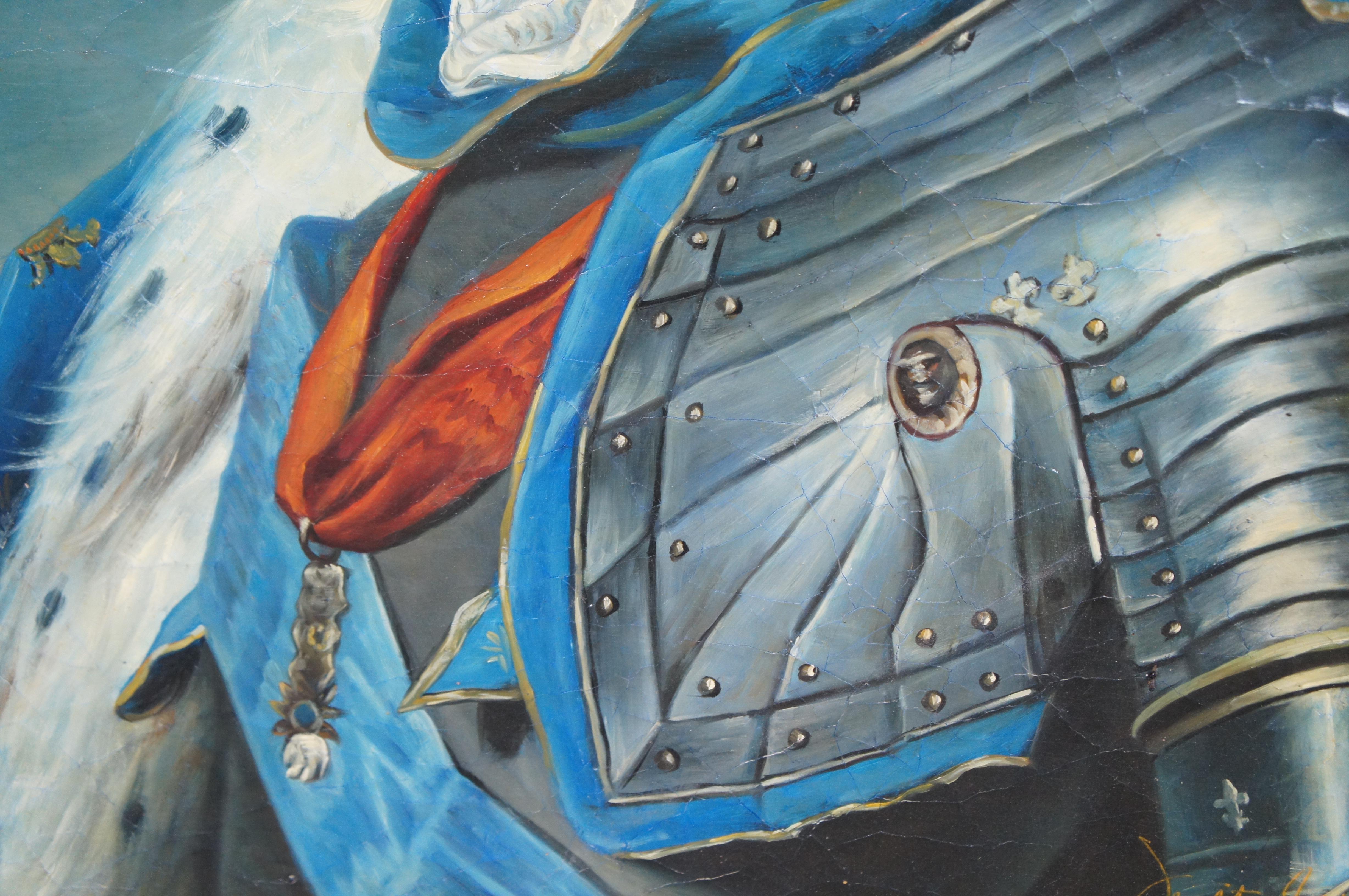 Portrait du roi Louis XV en armure d'après Maurice Quentin de La Tour 2