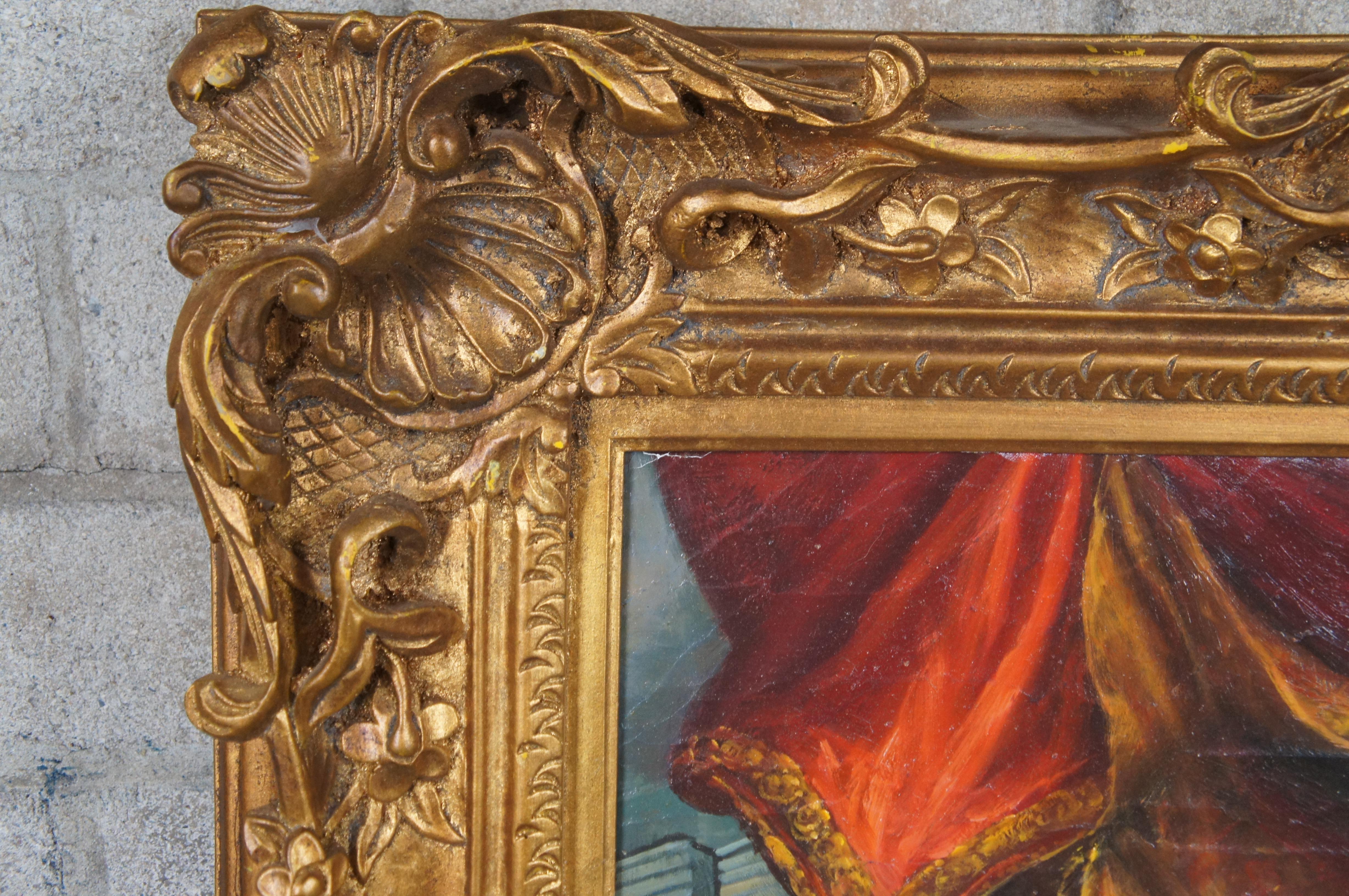 Canvas Portrait Painting of Louis XIV in Royal Ceremonial Robes After Hyacinthe Rigaud