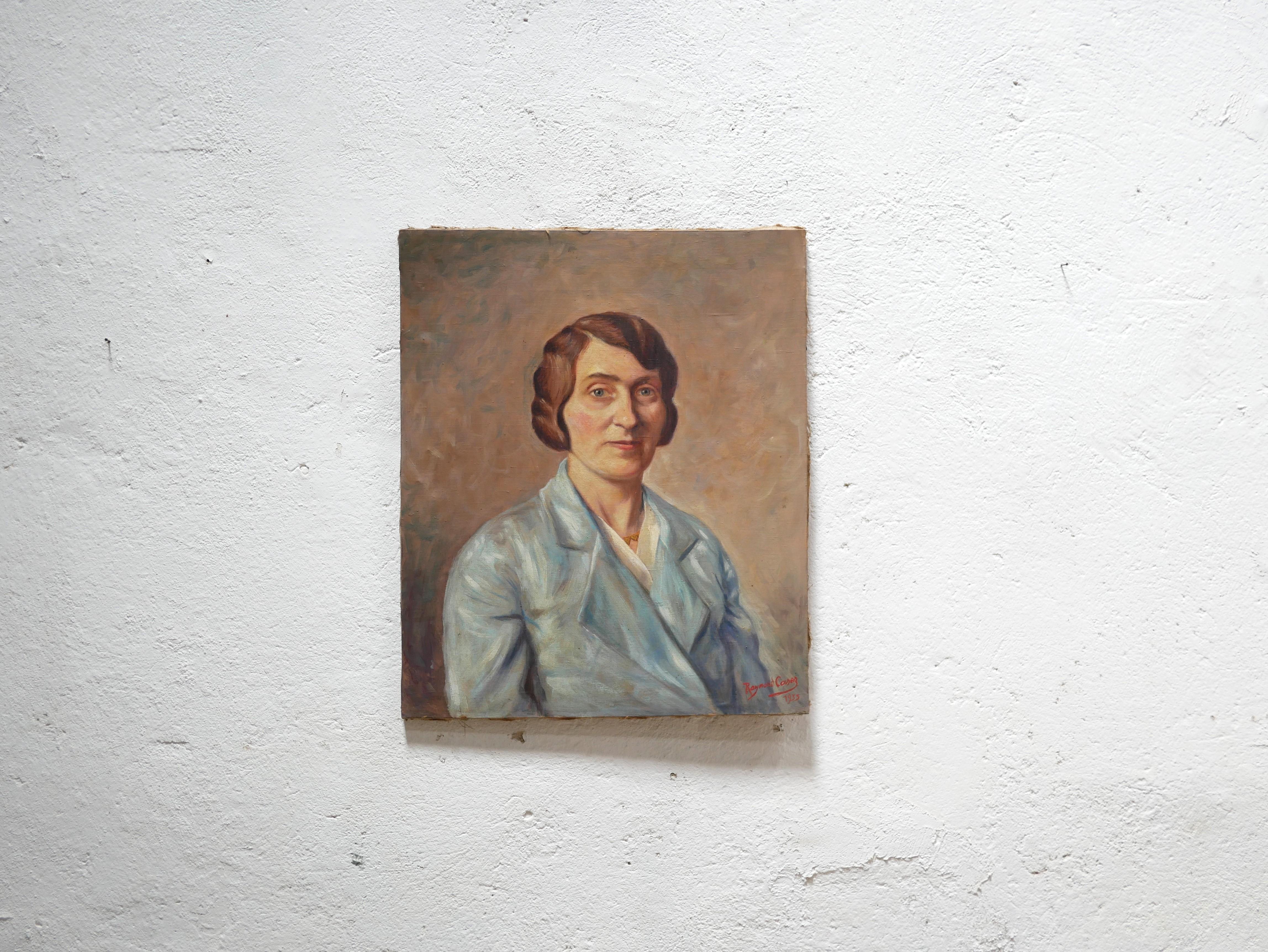 Peinture de portrait, peinture sur toile ancienne signée Raymond Casez 4