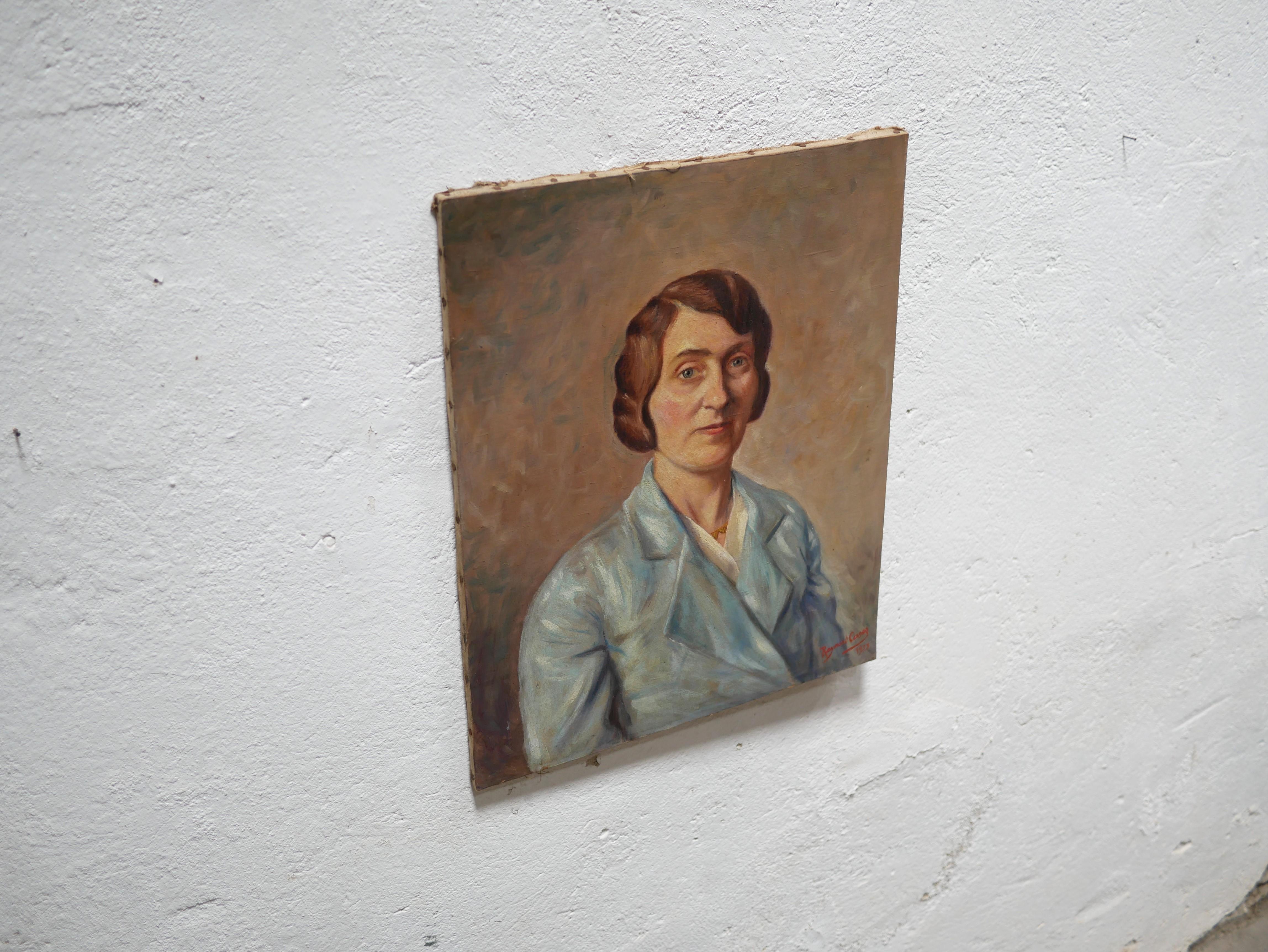 Peinture de portrait, peinture sur toile ancienne signée Raymond Casez 5
