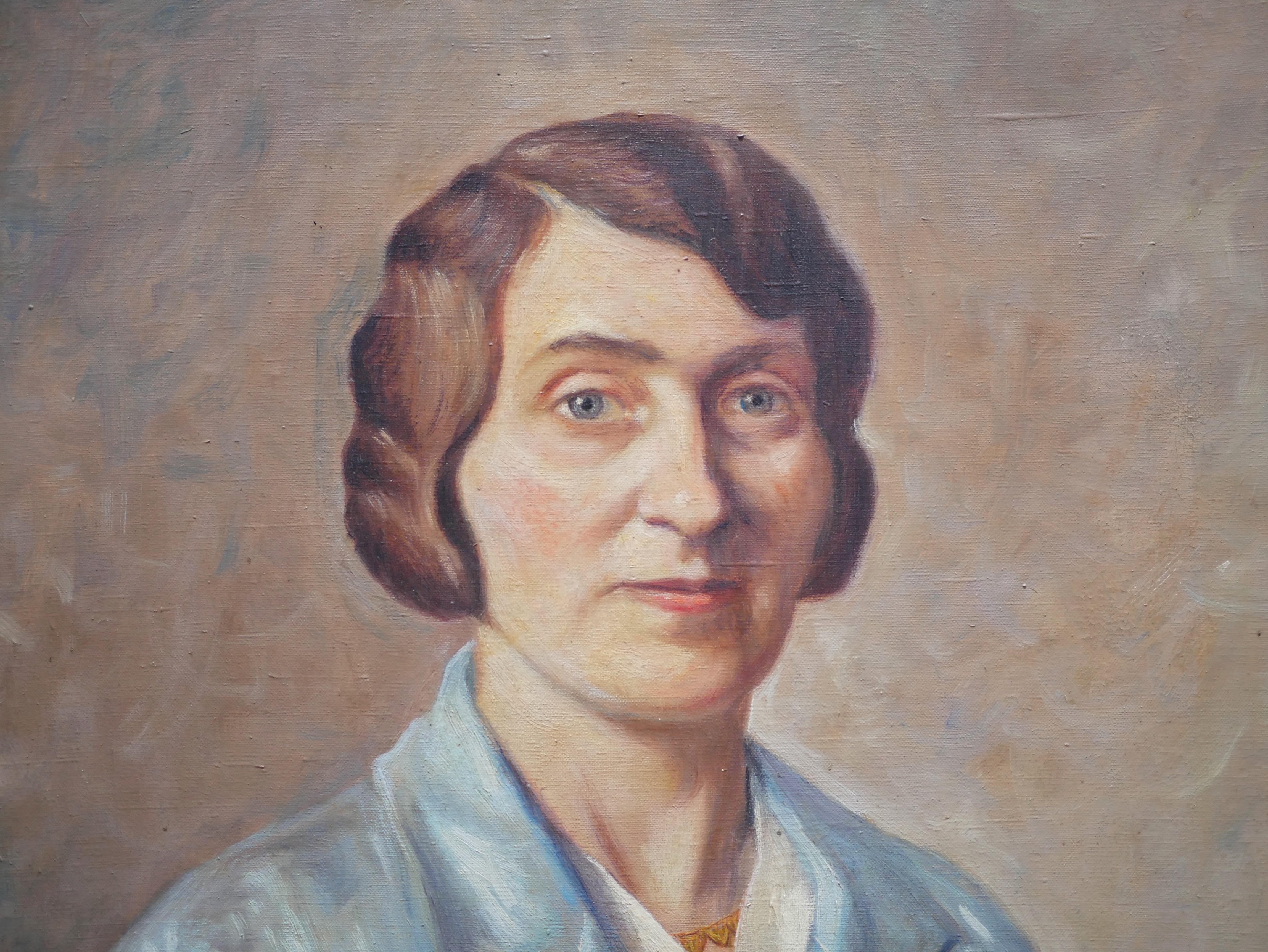 Peinture de portrait, peinture sur toile ancienne signée Raymond Casez Bon état à AIGNAN, FR