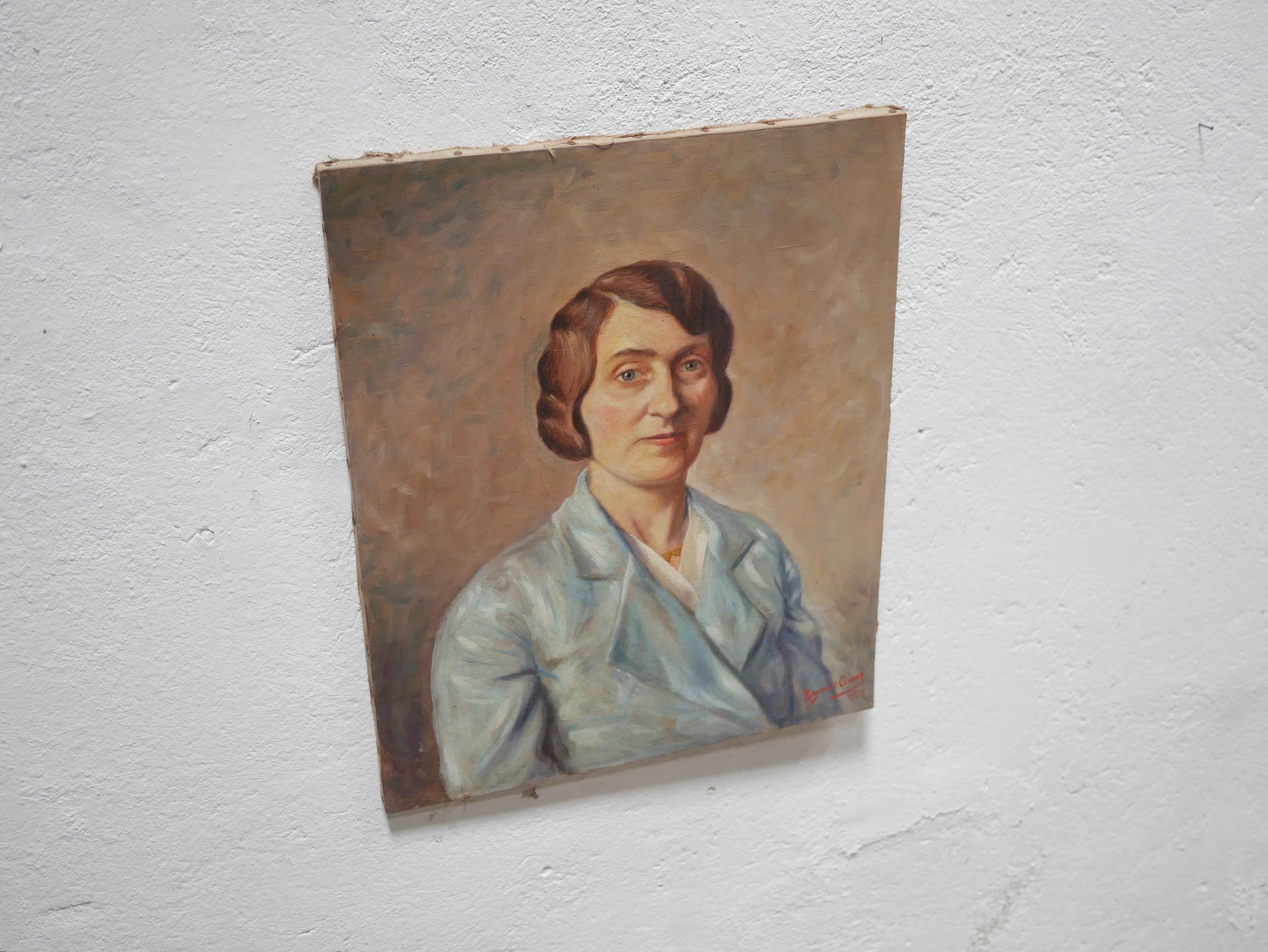 Toile Peinture de portrait, peinture sur toile ancienne signée Raymond Casez