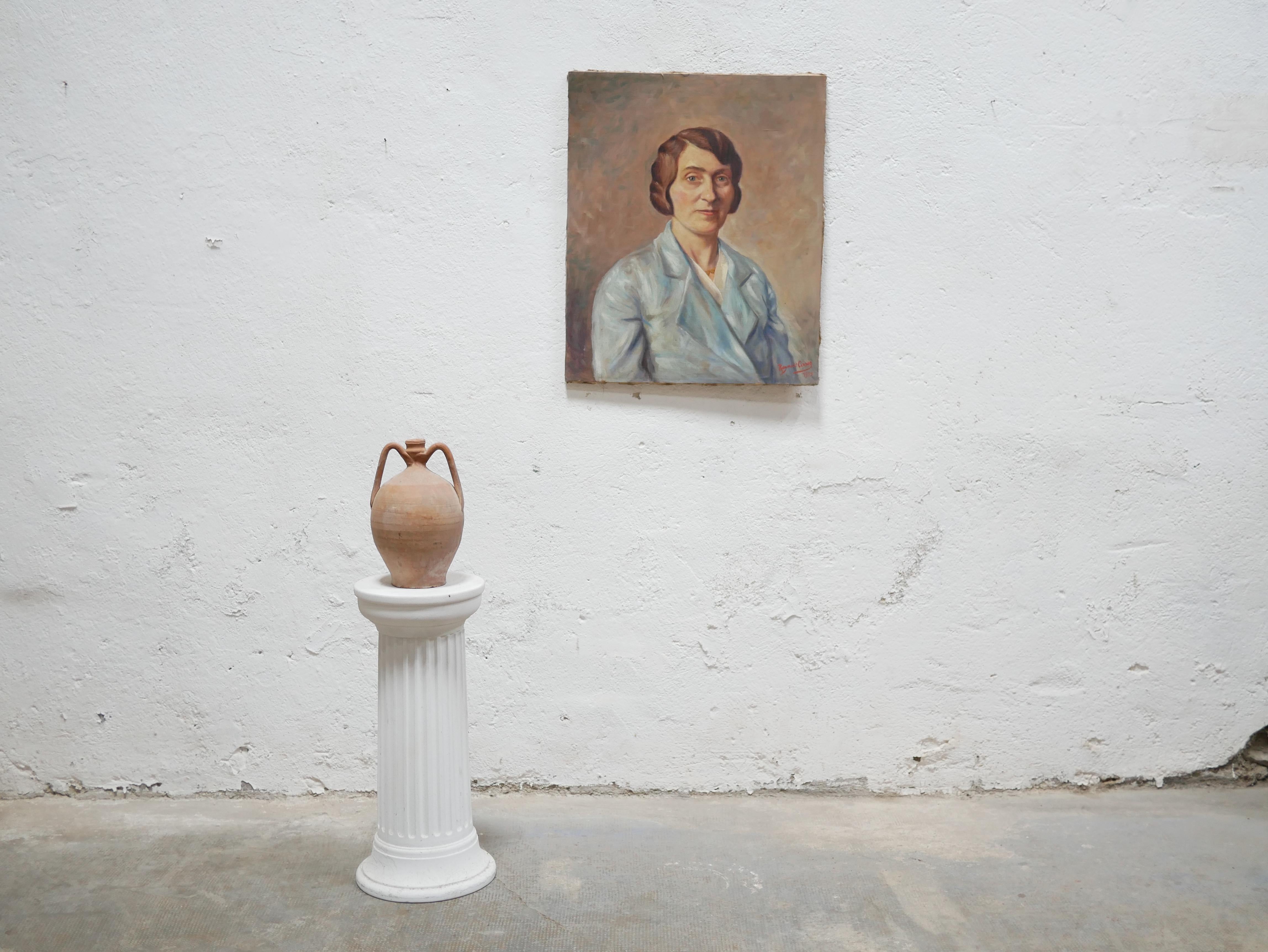 Peinture de portrait, peinture sur toile ancienne signée Raymond Casez 2