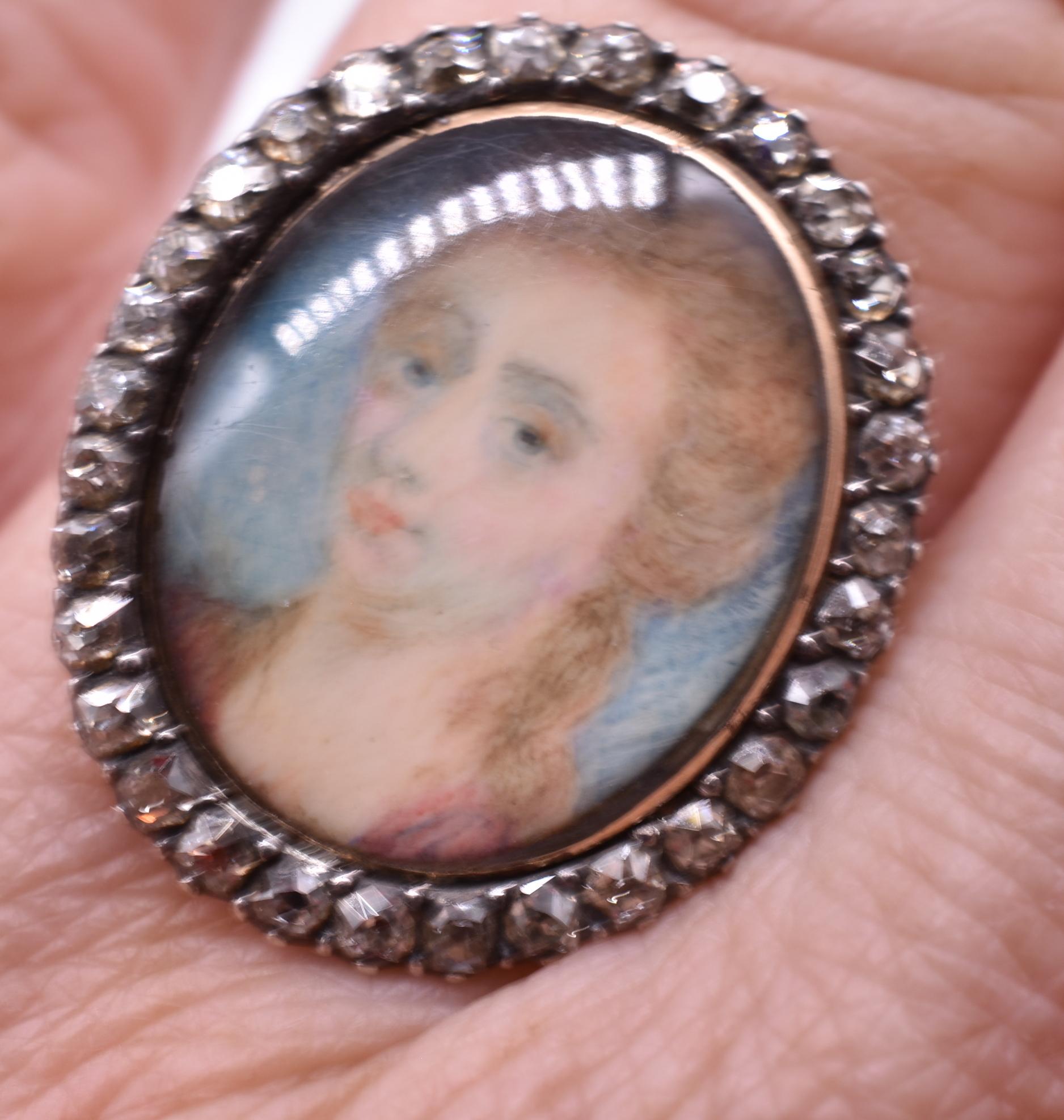 Cushion Cut Portrait Ring of Sarah Churchill c1700 For Sale