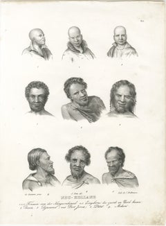 Étude du portrait du peuple indigène de la Nouvelle- Hollande (Australie d'aujourd'hui), 1836