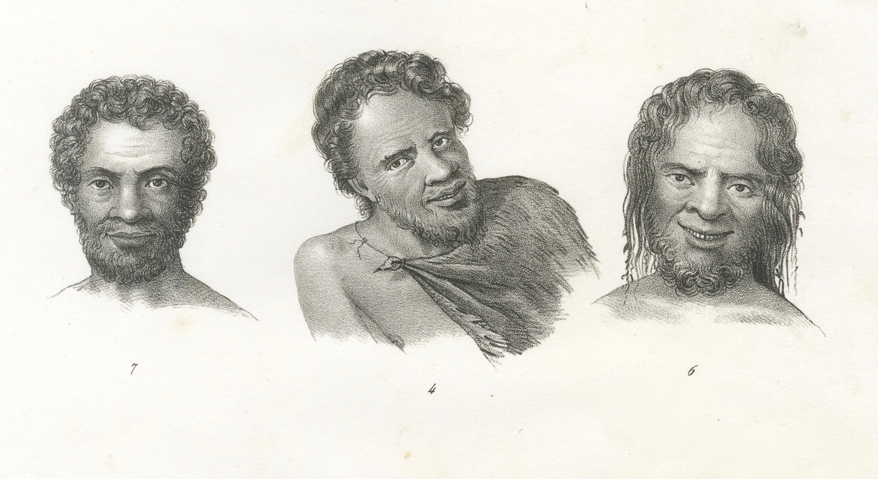 Paper Portrait Study of Indigenous People of New Holland (modern-day Australia), 1836 For Sale