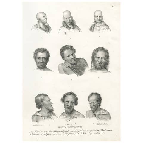 Portrait Study of Indigenous People of New Holland (modern-day Australia), 1836