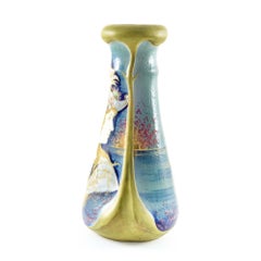 Portrait Vase Allegory of France Art Nouveau Bohemia Amphora Werke, circa 1901