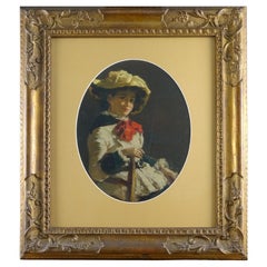 Porträt „ Junges Mädchen mit roter Schleife“, Egisto Lancerotto, venezianisches Ambit