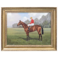 Ritratti di un fantino e di un cavallo da corsa