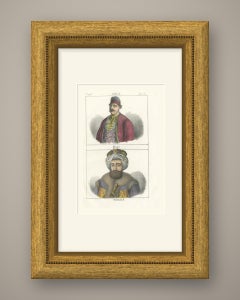 Portraits of Admiral Miaoulis and Sultan Mahmud II, Hand Colored, 1842