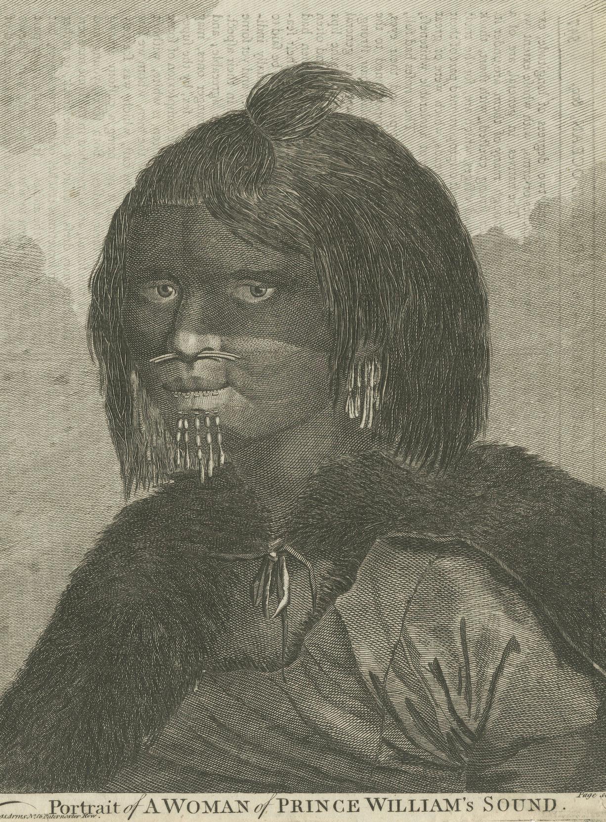 Fin du XVIIIe siècle Portraits d'autochtones d'Alaska du Prince William, publiés vers 1785 en vente