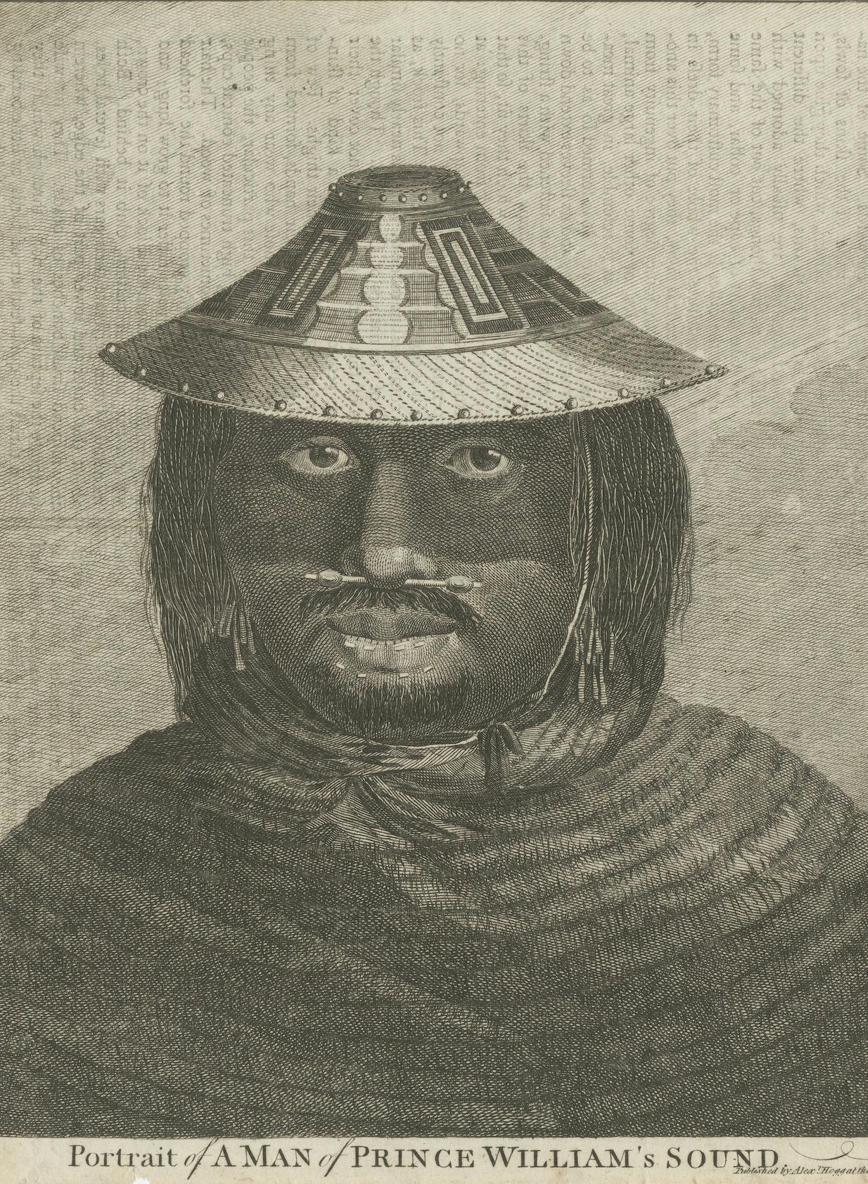 Paper Portraits of Indigenous Alaskans from Prince William Sound, Published in ca.1785 For Sale