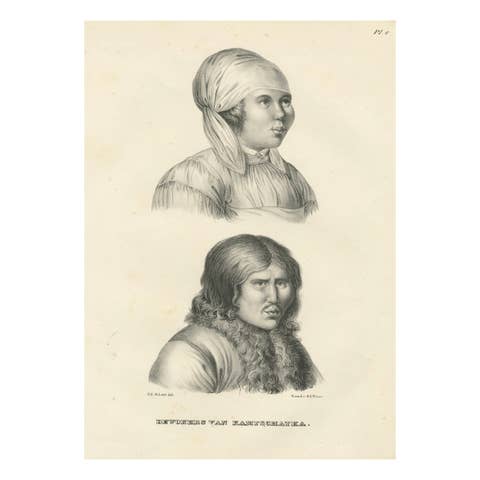 Portraits of Inhabitants of Kamchatka by Karl Joseph Brodtmann, 1836