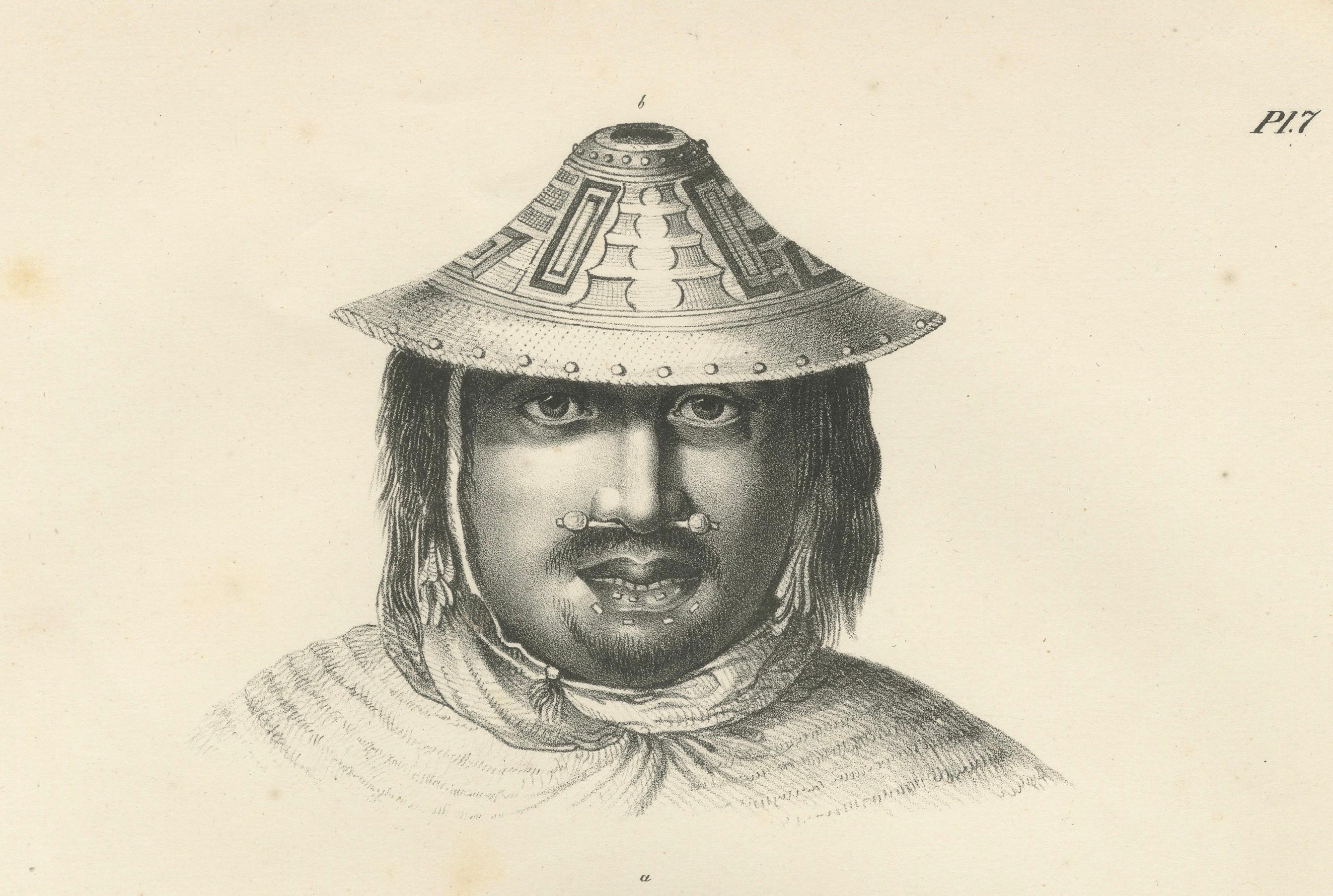 Mid-19th Century Portraits of Inhabitants of Northwest America by Karl Joseph Brodtmann, 1836 For Sale
