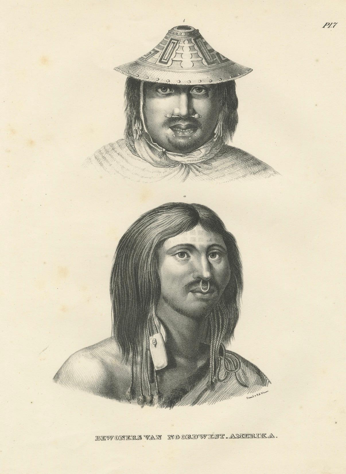 Paper Portraits of Inhabitants of Northwest America by Karl Joseph Brodtmann, 1836 For Sale