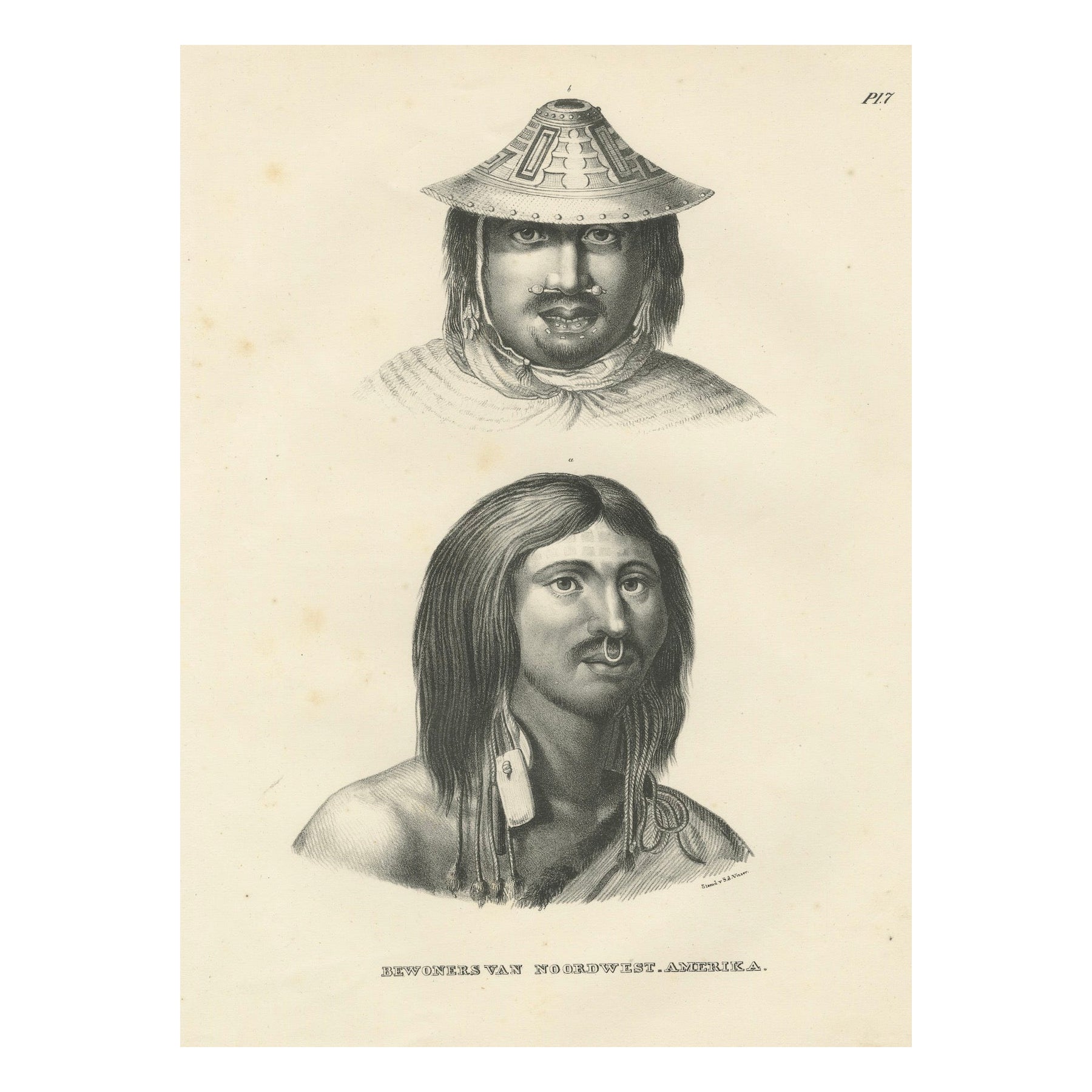 Portraits d'habitants de l'Amérique du Nord-Ouest par Karl Joseph Brodtmann, 1836