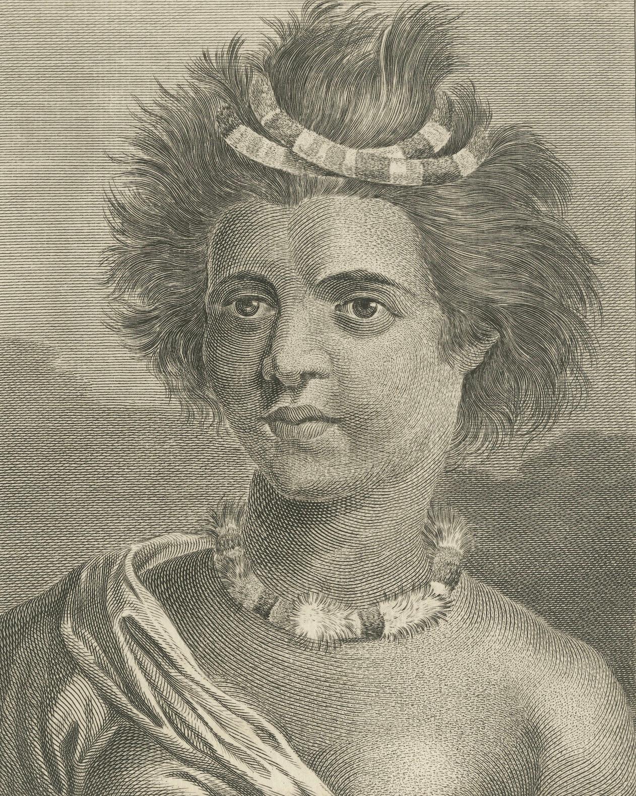18th Century Portraits of Nobility from the Sandwich Islands (Hawaii), Published circa 1790 For Sale