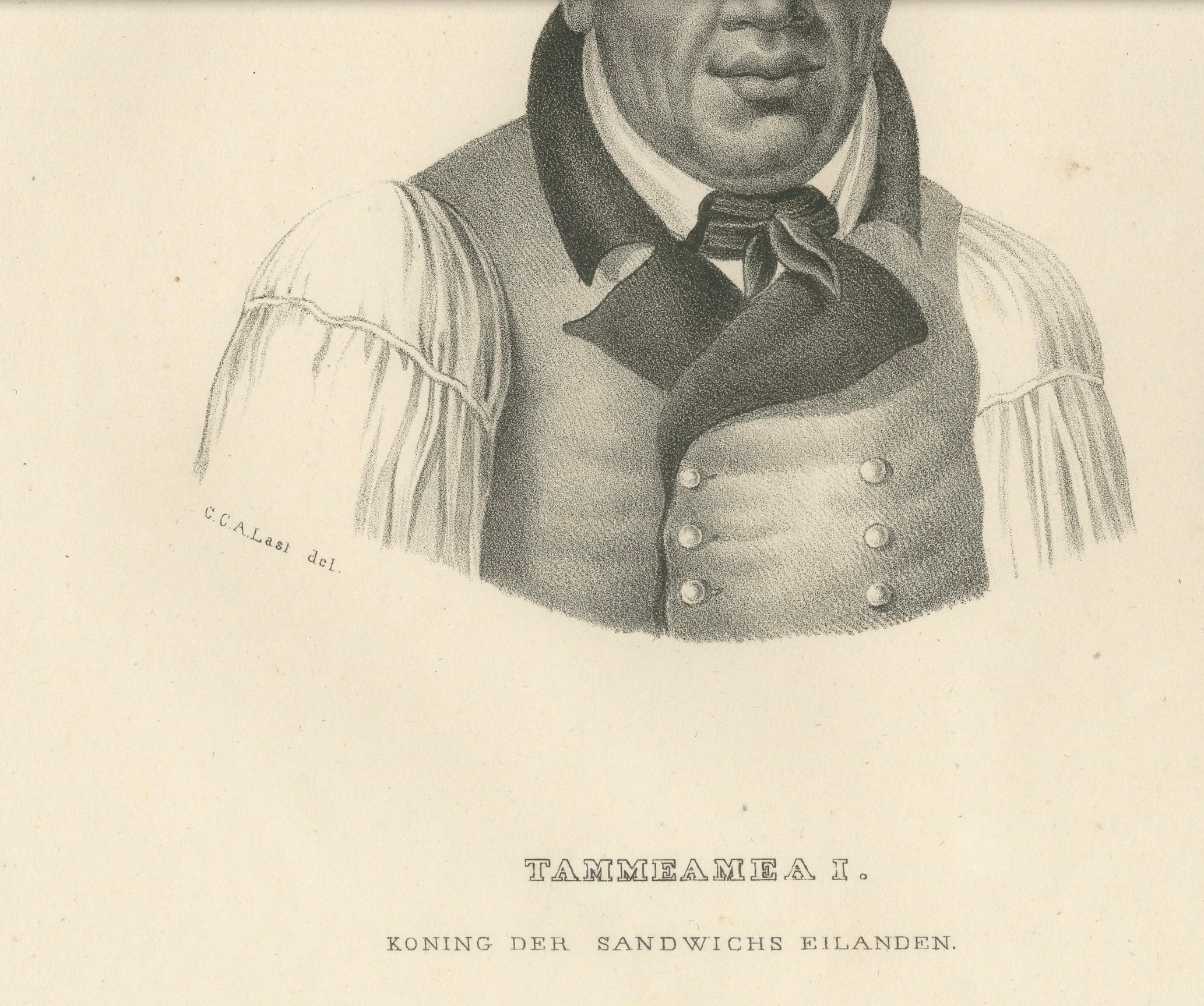 Mid-19th Century Portraits of Tammeamea I of Hawaii and Naba Leba of Solor by Brodtmann, 1836 For Sale