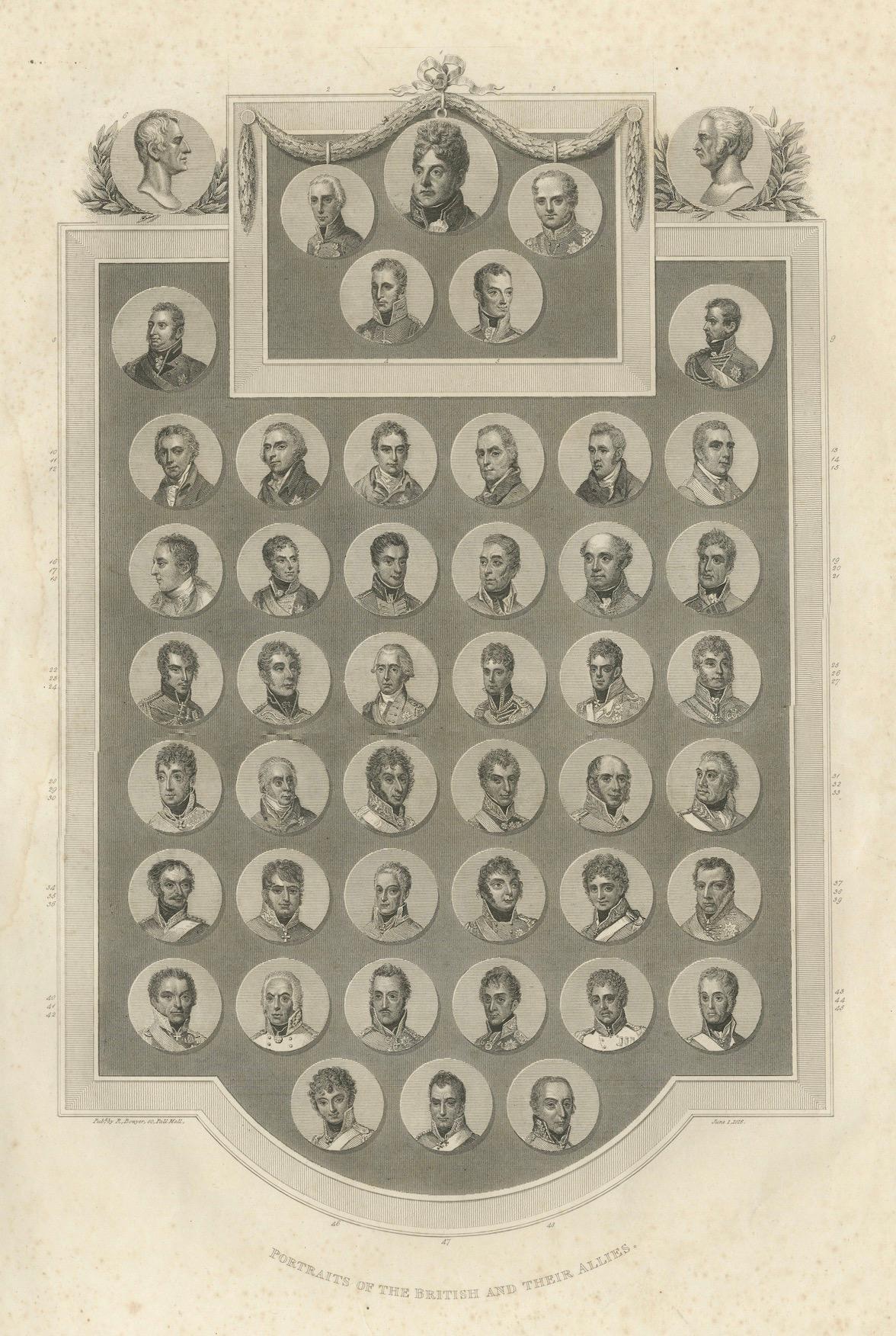 Early 19th Century Portraits of the British and Allied Commanders at the Battle of Waterloo, 1815 For Sale