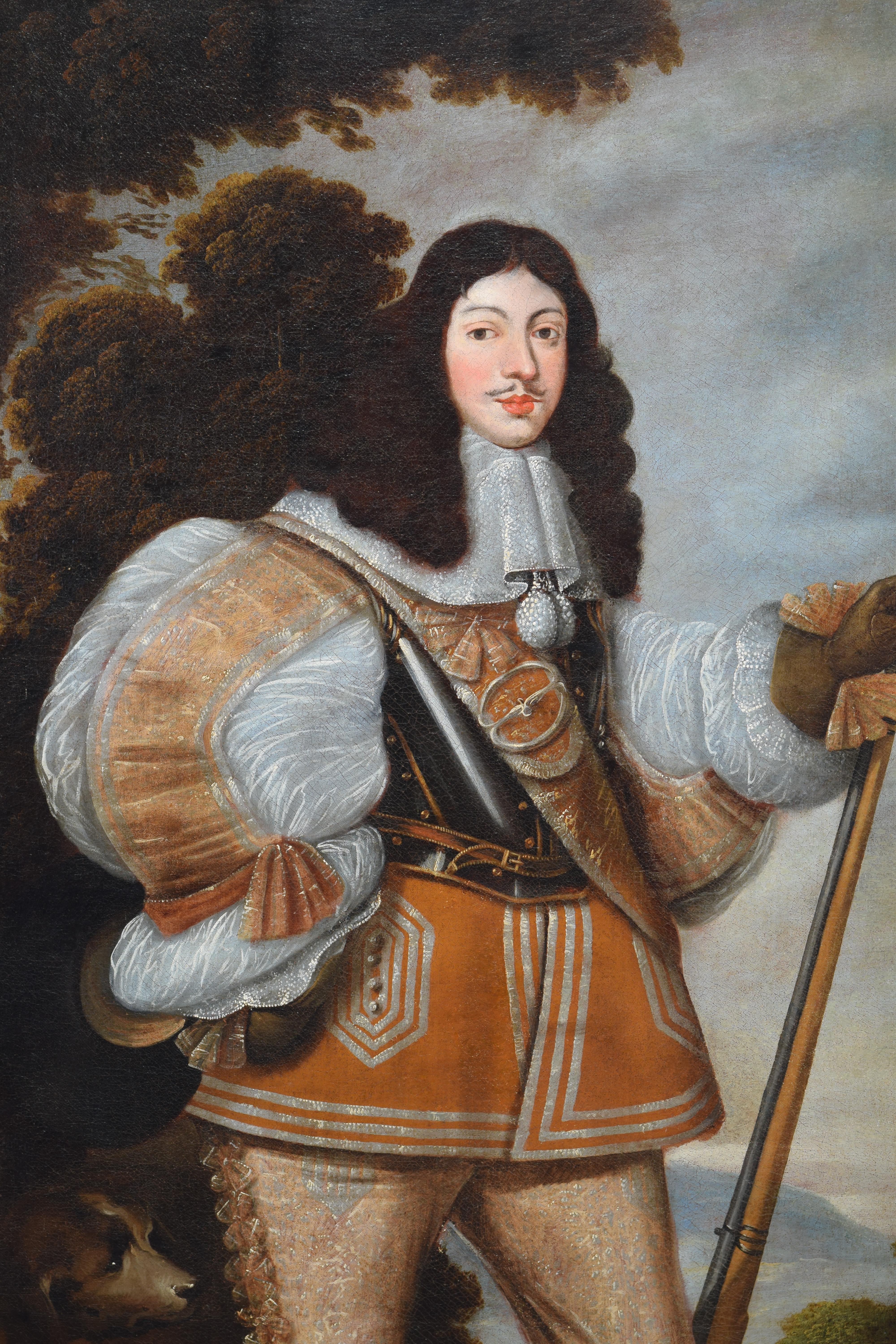 Other Portraits of the monarchs Louis XIII and Anne-Marie of Austria as hunters. For Sale