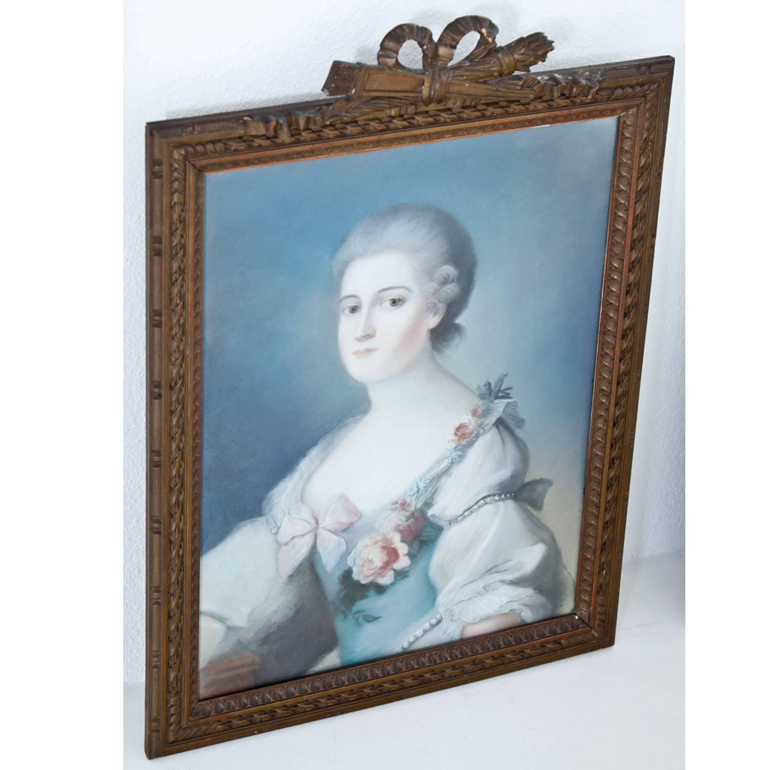 Portraits of Two Ladies, Second Half of the 18th Century In Good Condition In Greding, DE